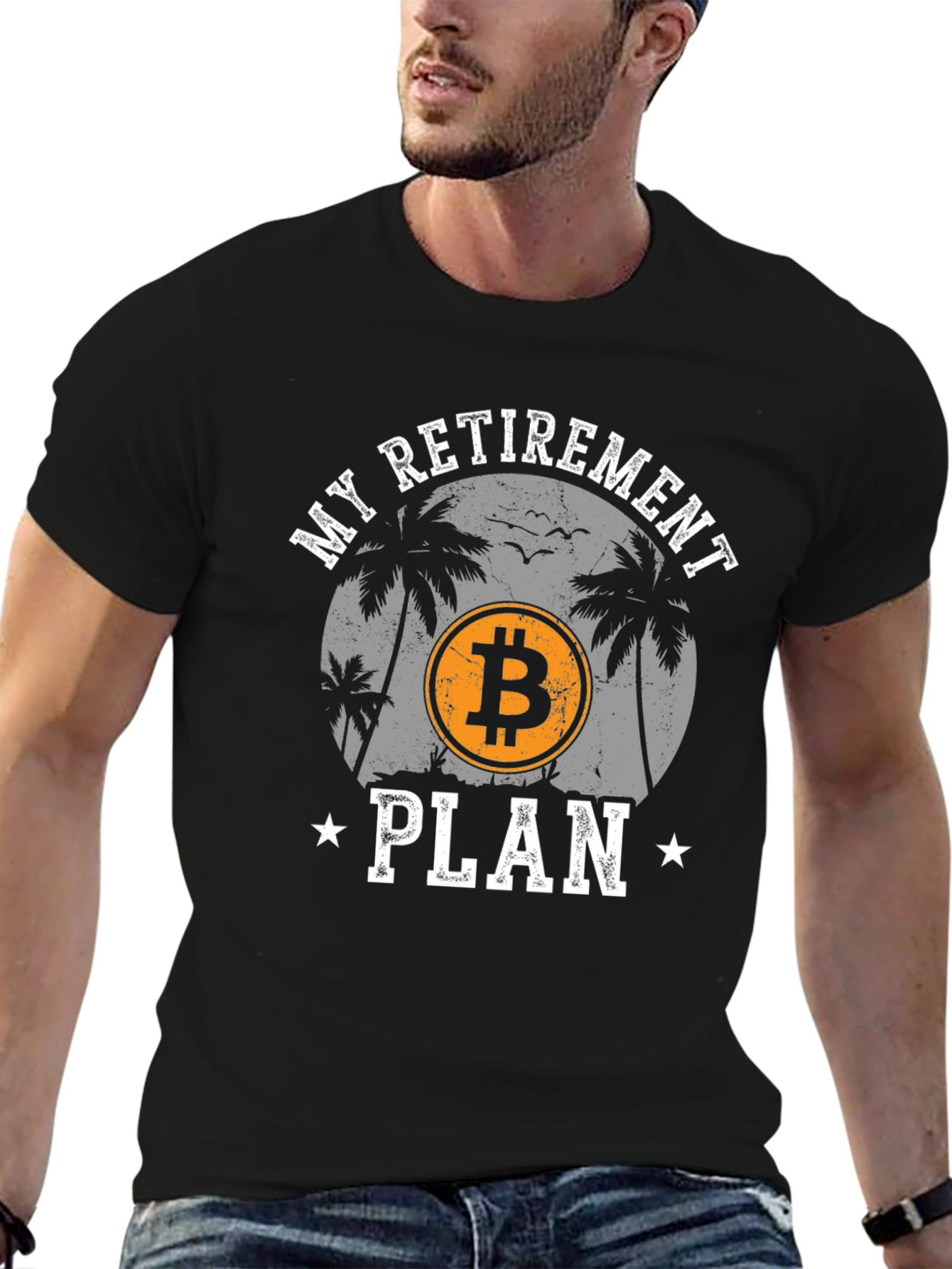 Bitcoin Retirement Plan Black Graphic Tee
