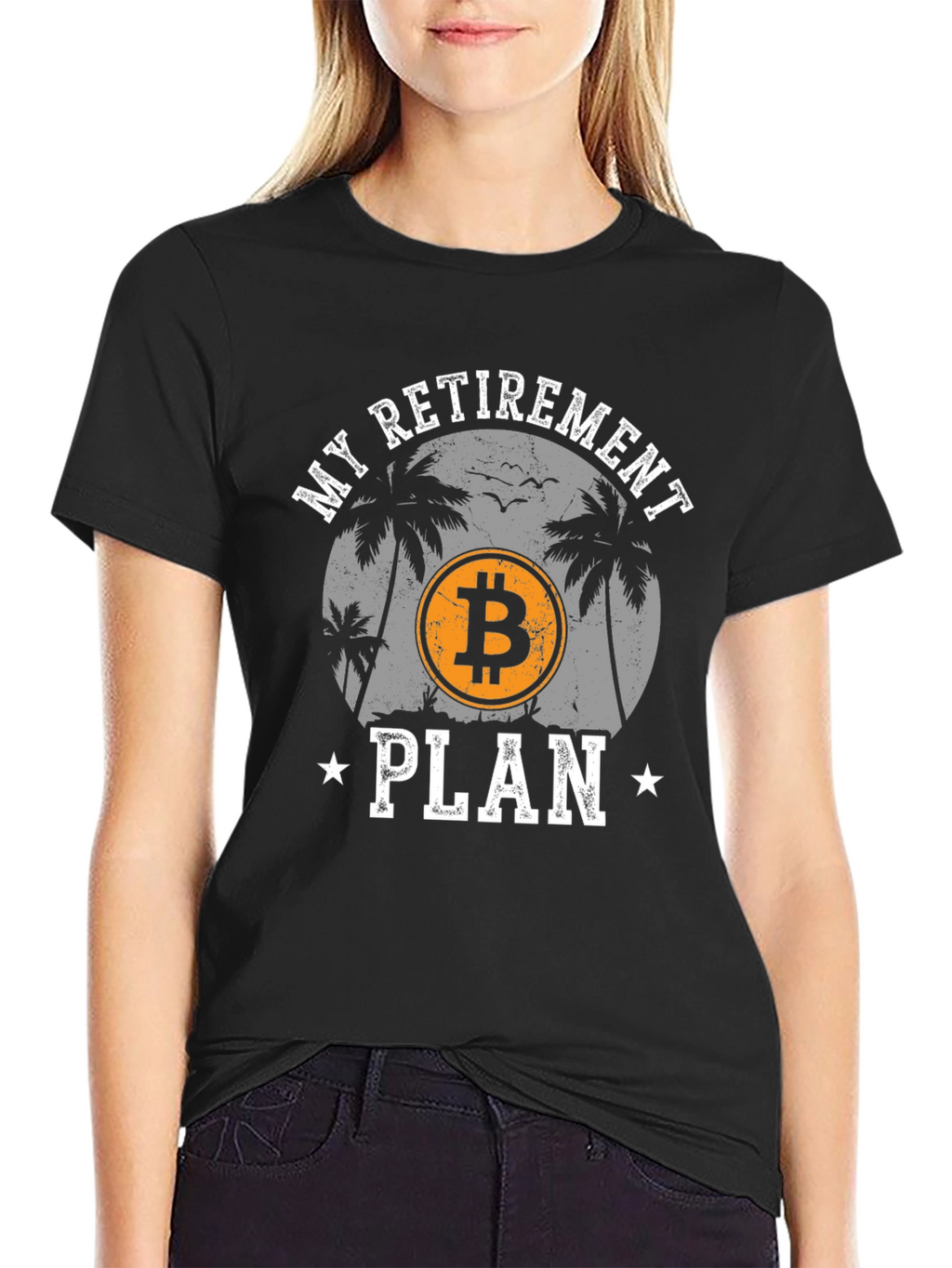 Bitcoin Retirement Plan Black Graphic Tee