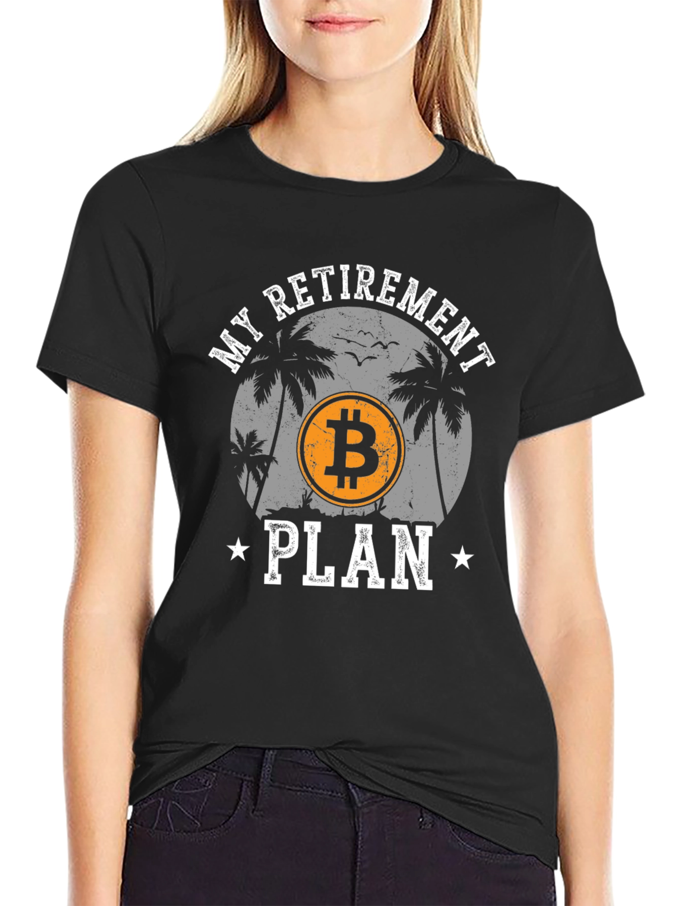 Bitcoin Retirement Plan Black Graphic Tee