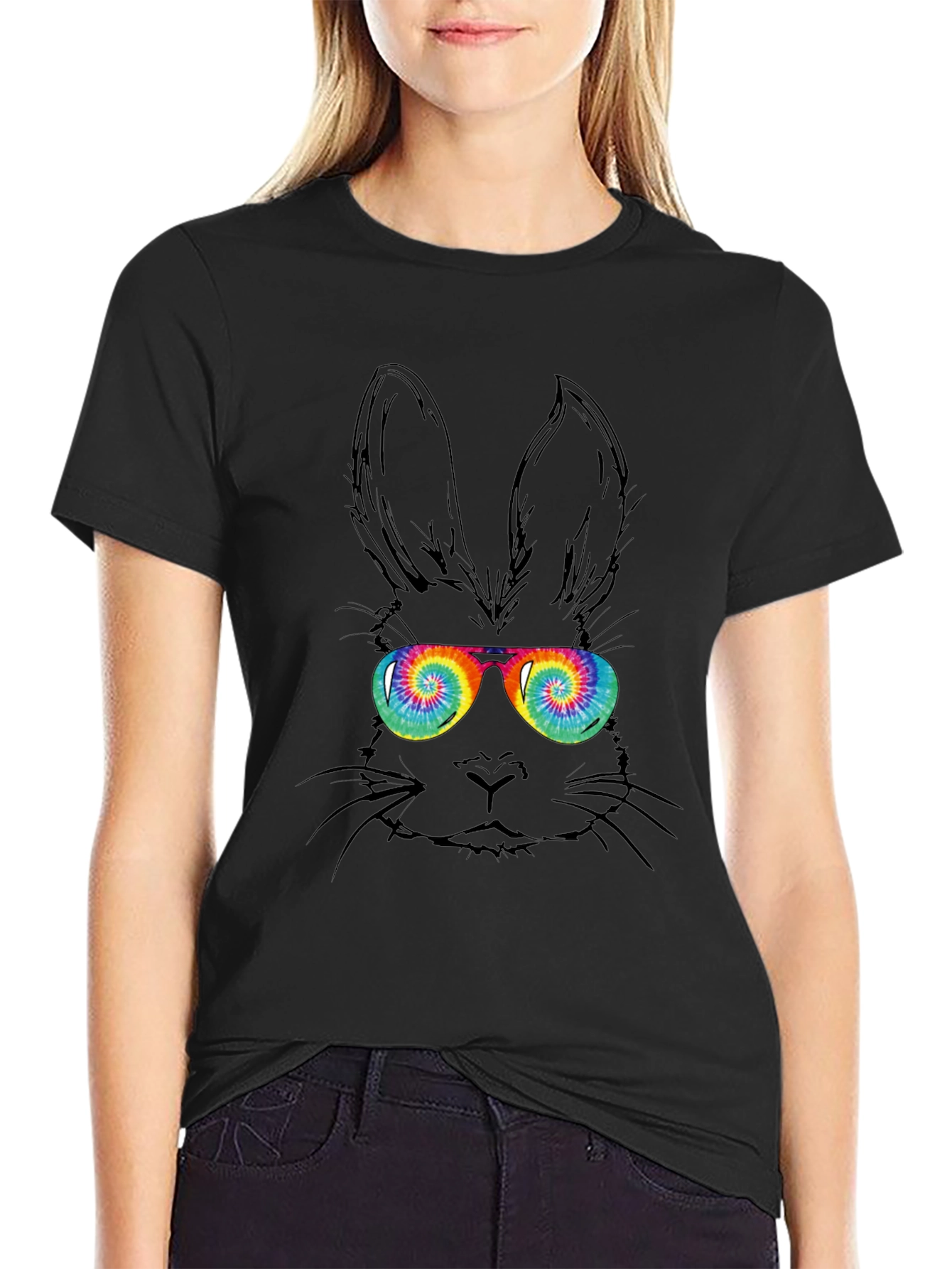 Cool Bunny Tee - Tie Dye Glasses