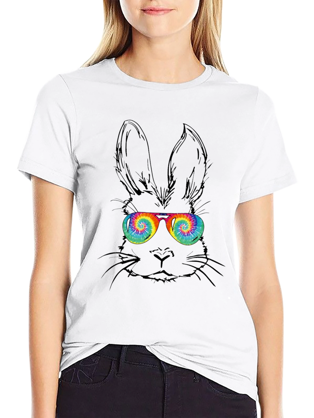Cool Bunny Tee - Tie Dye Glasses