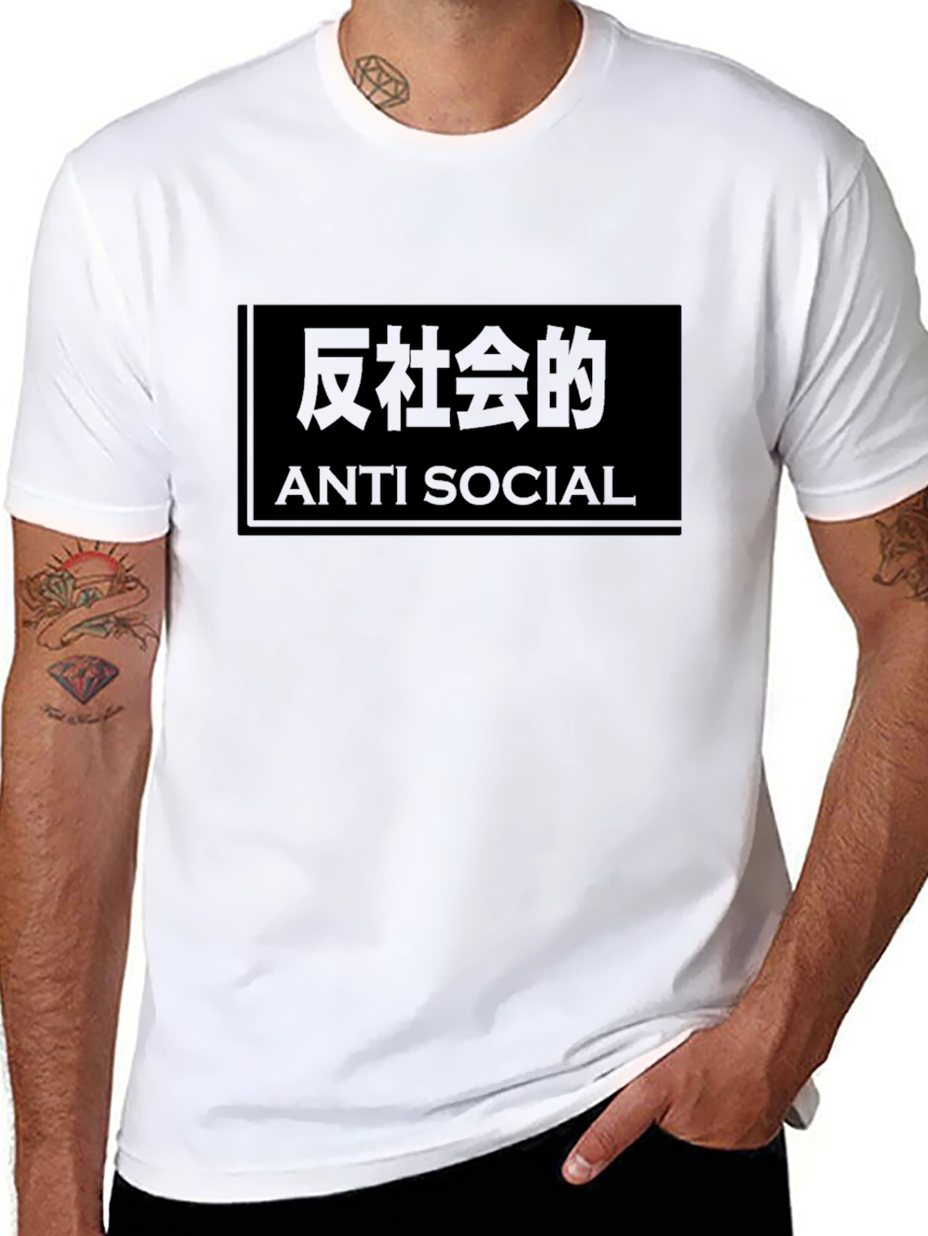 Anti-Social Graphic Tee - Black T-Shirt