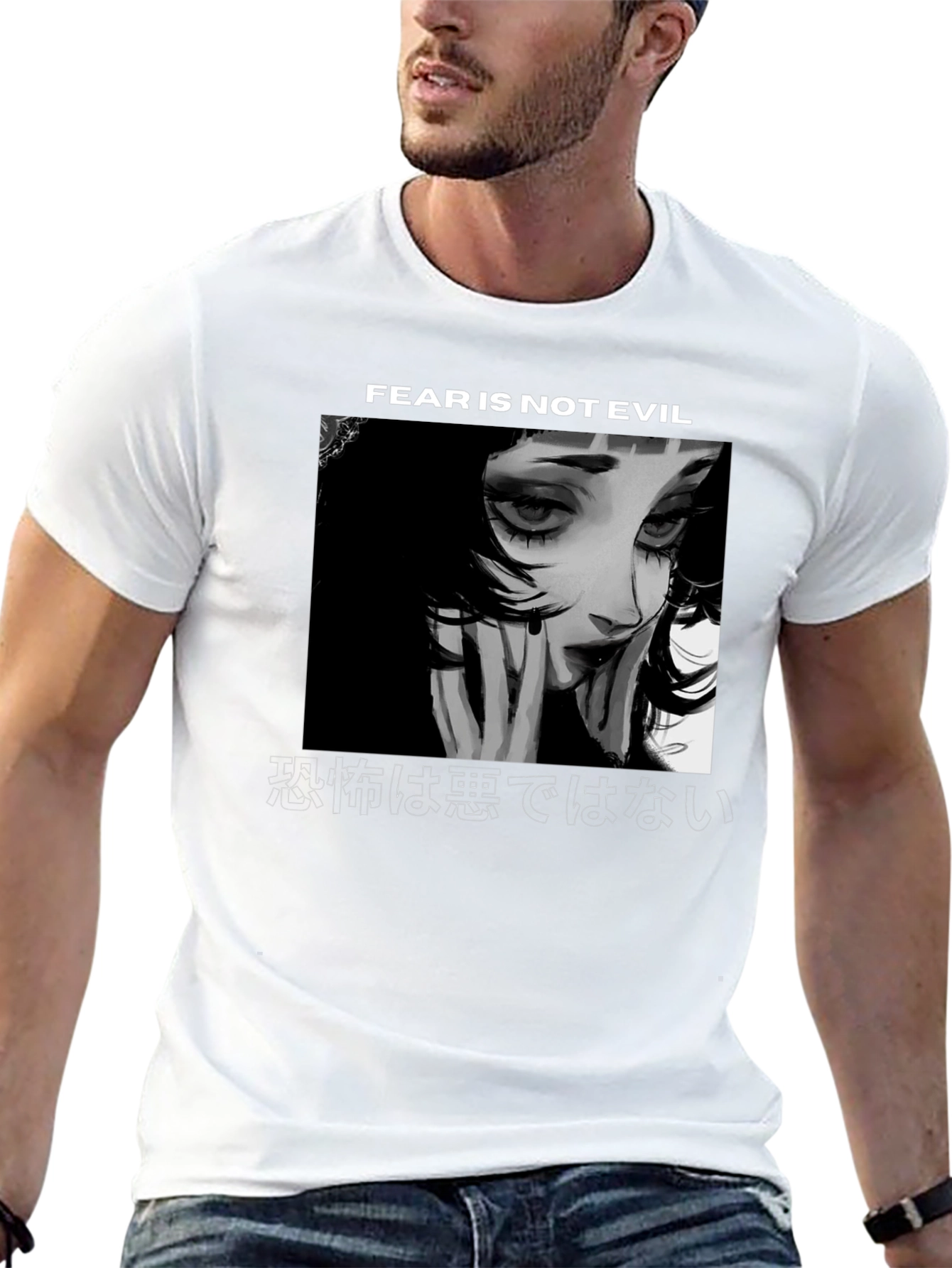 Fear Is Not Evil Anime Girl Graphic Tee - Black