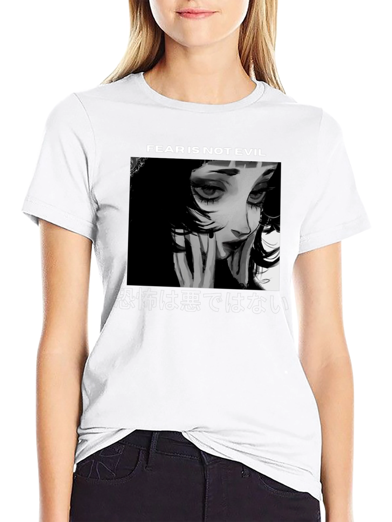 Fear Is Not Evil Anime Girl Graphic Tee - Black