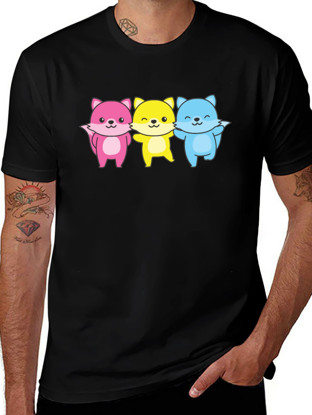 Cute Fox Trio Graphic Tee - Unisex