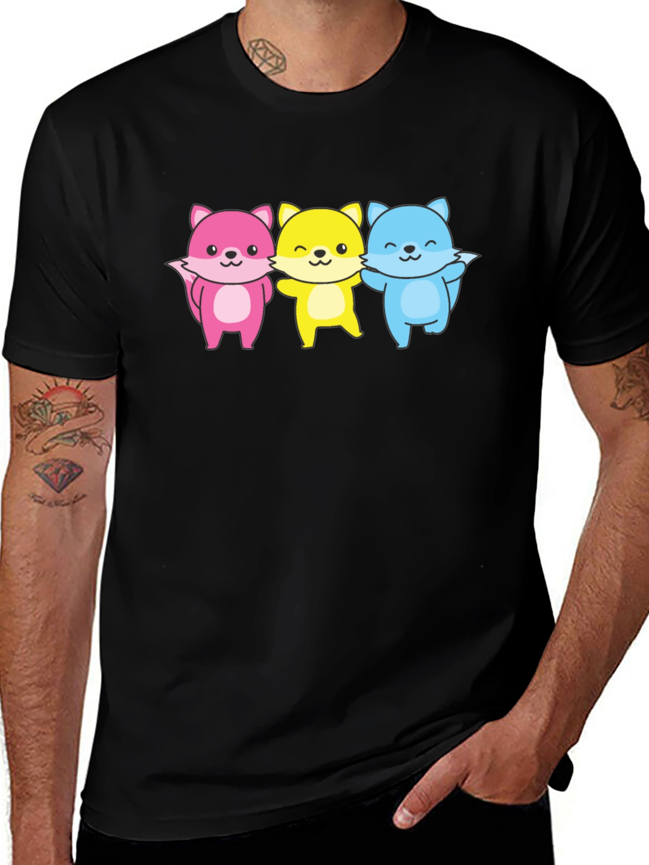 Cute Fox Trio Graphic Tee - Unisex