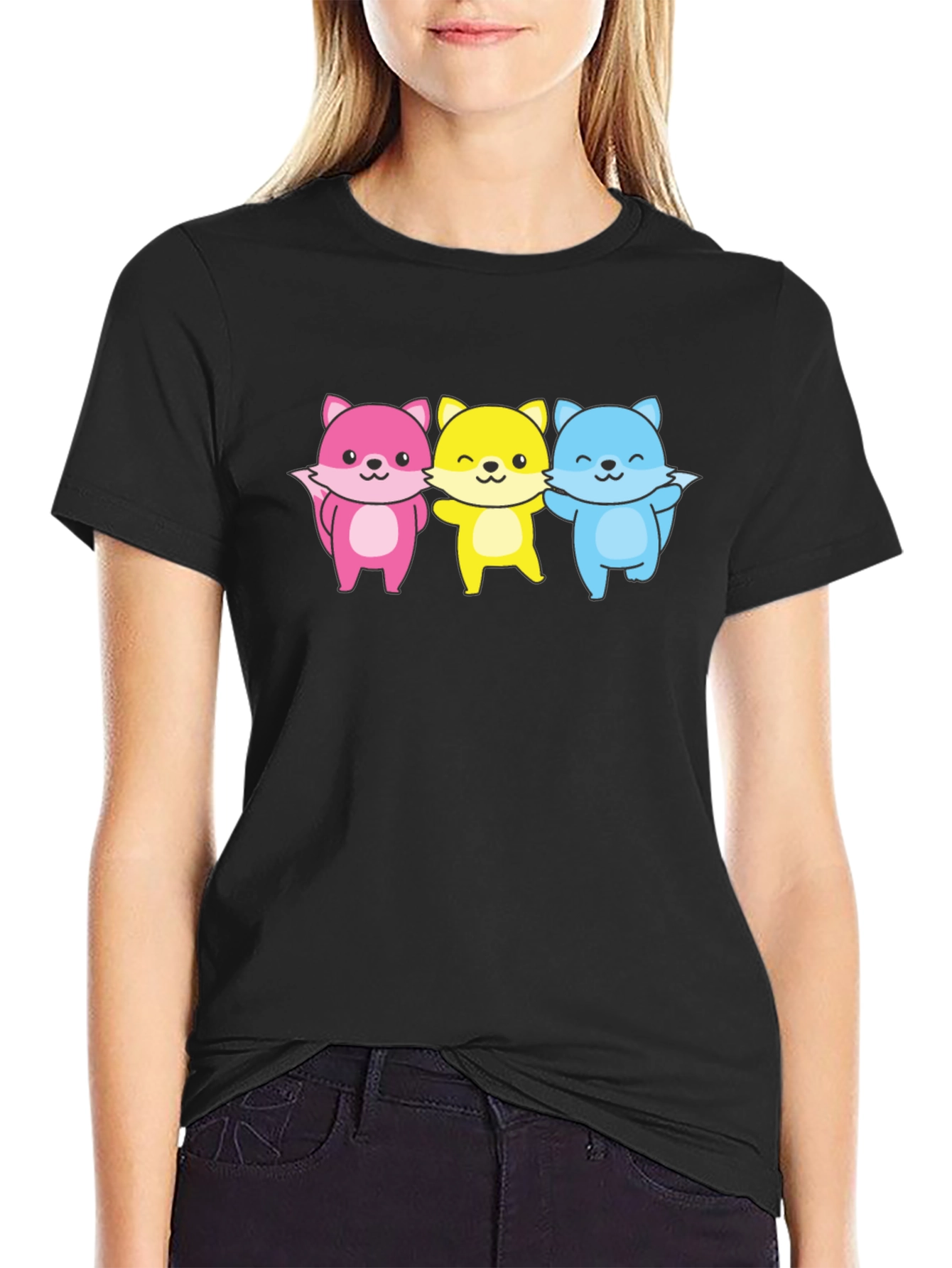 Cute Fox Trio Graphic Tee - Unisex