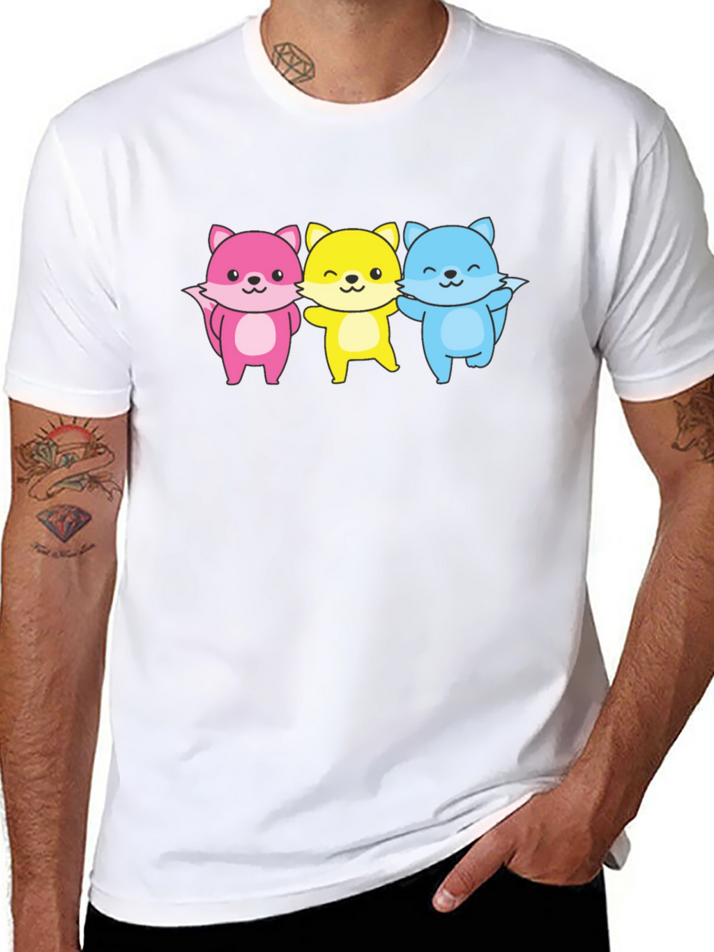 Cute Fox Trio Graphic Tee - Unisex