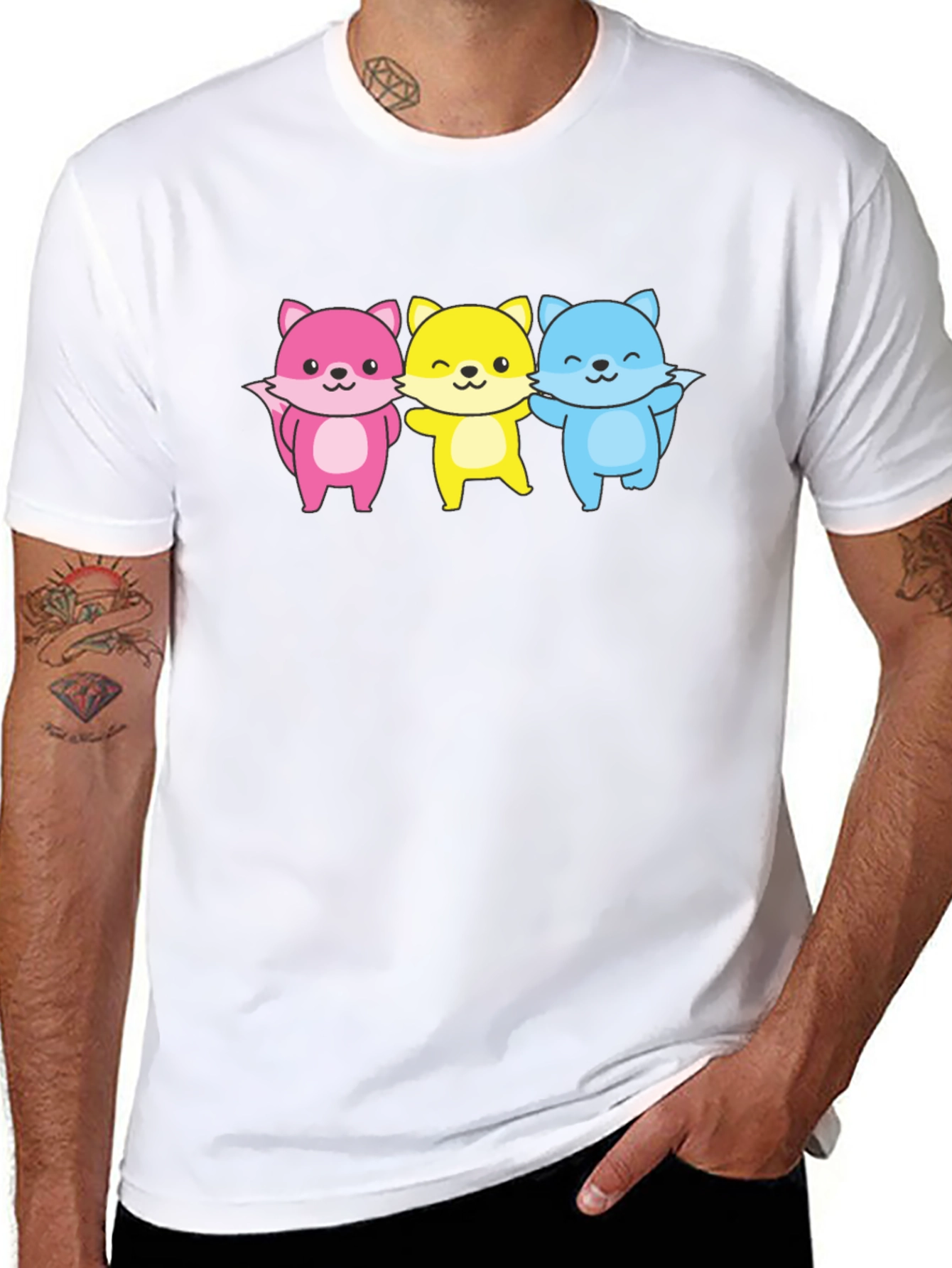 Cute Fox Trio Graphic Tee - Unisex