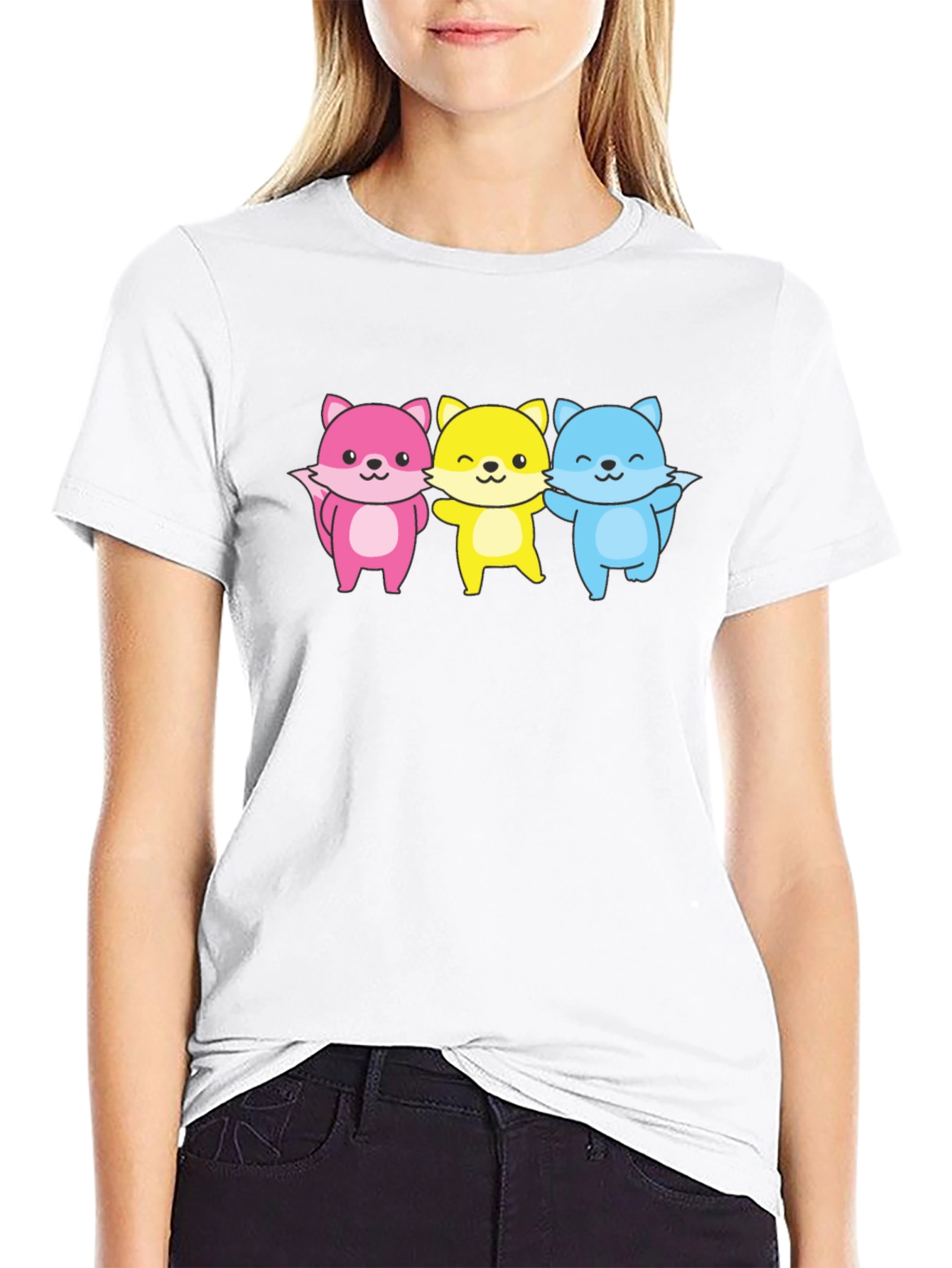 Cute Fox Trio Graphic Tee - Unisex