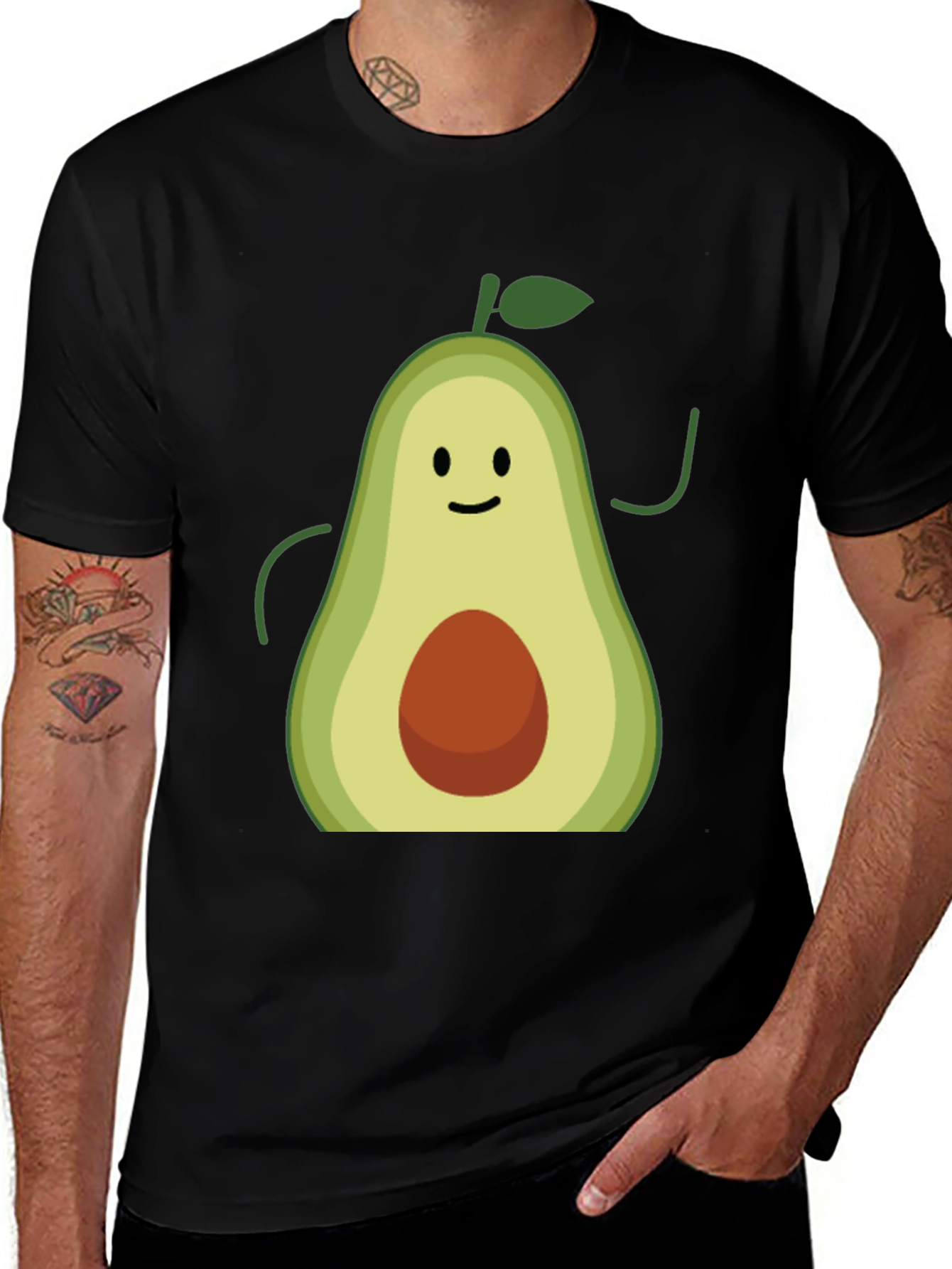 Avocado Graphic Tee - Black Cotton T-Shirt