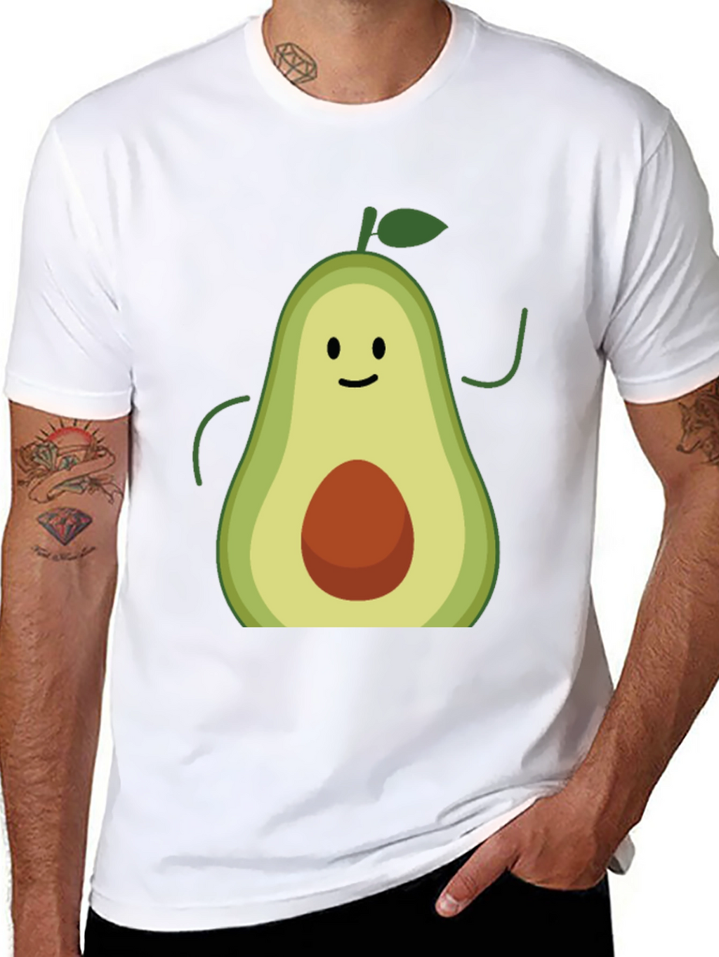 Avocado Graphic Tee - Black Cotton T-Shirt
