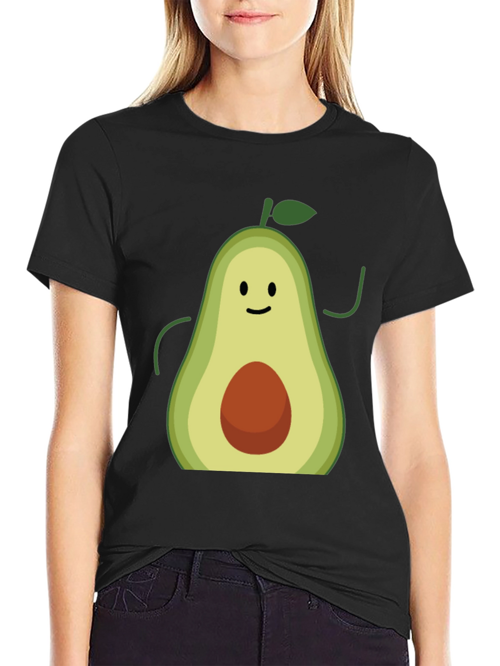 Avocado Graphic Tee - Black Cotton T-Shirt