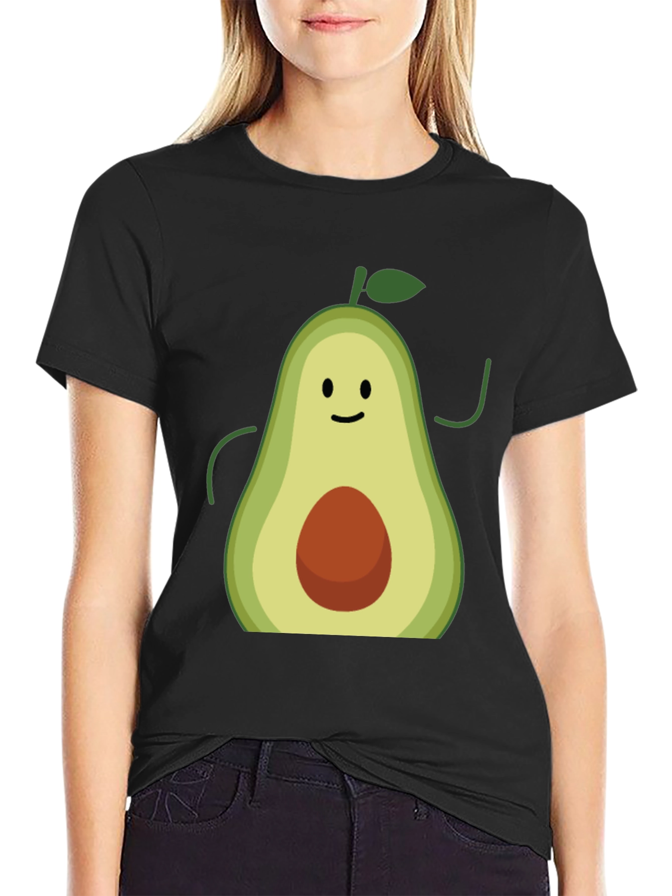 Avocado Graphic Tee - Black Cotton T-Shirt