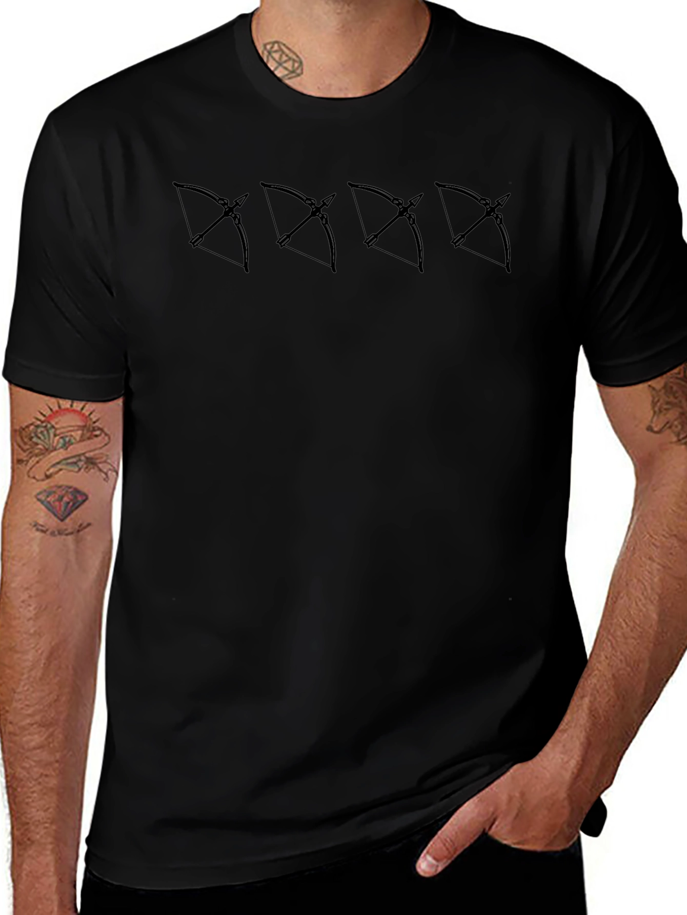 Archery Bow Graphic Tee - Mens Black T-Shirt