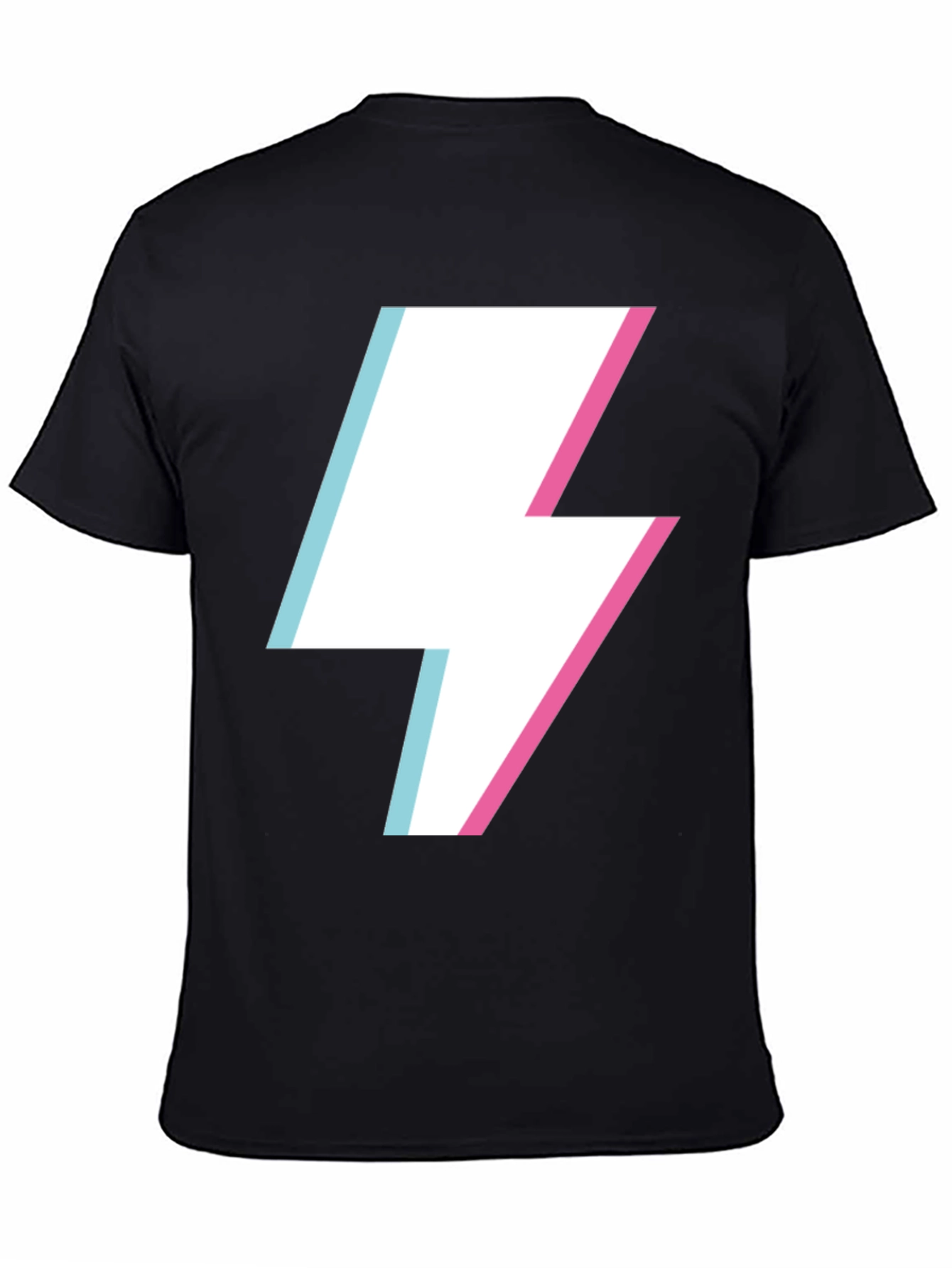 Lightning Bolt Graphic Tee - Black Cotton Casual Shirt