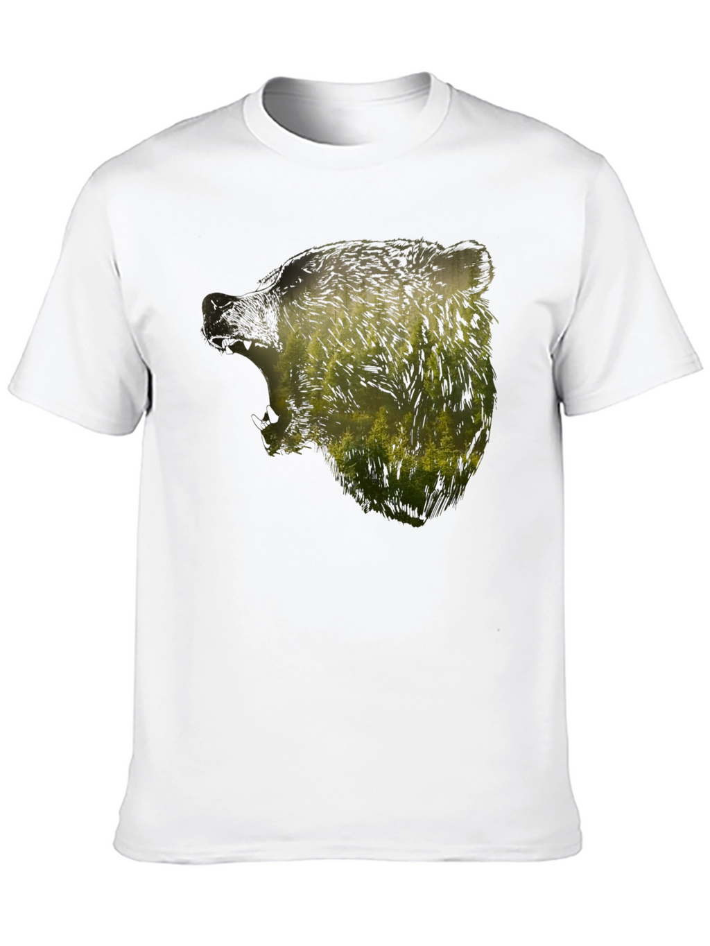 Nature Bear Graphic Black T-Shirt