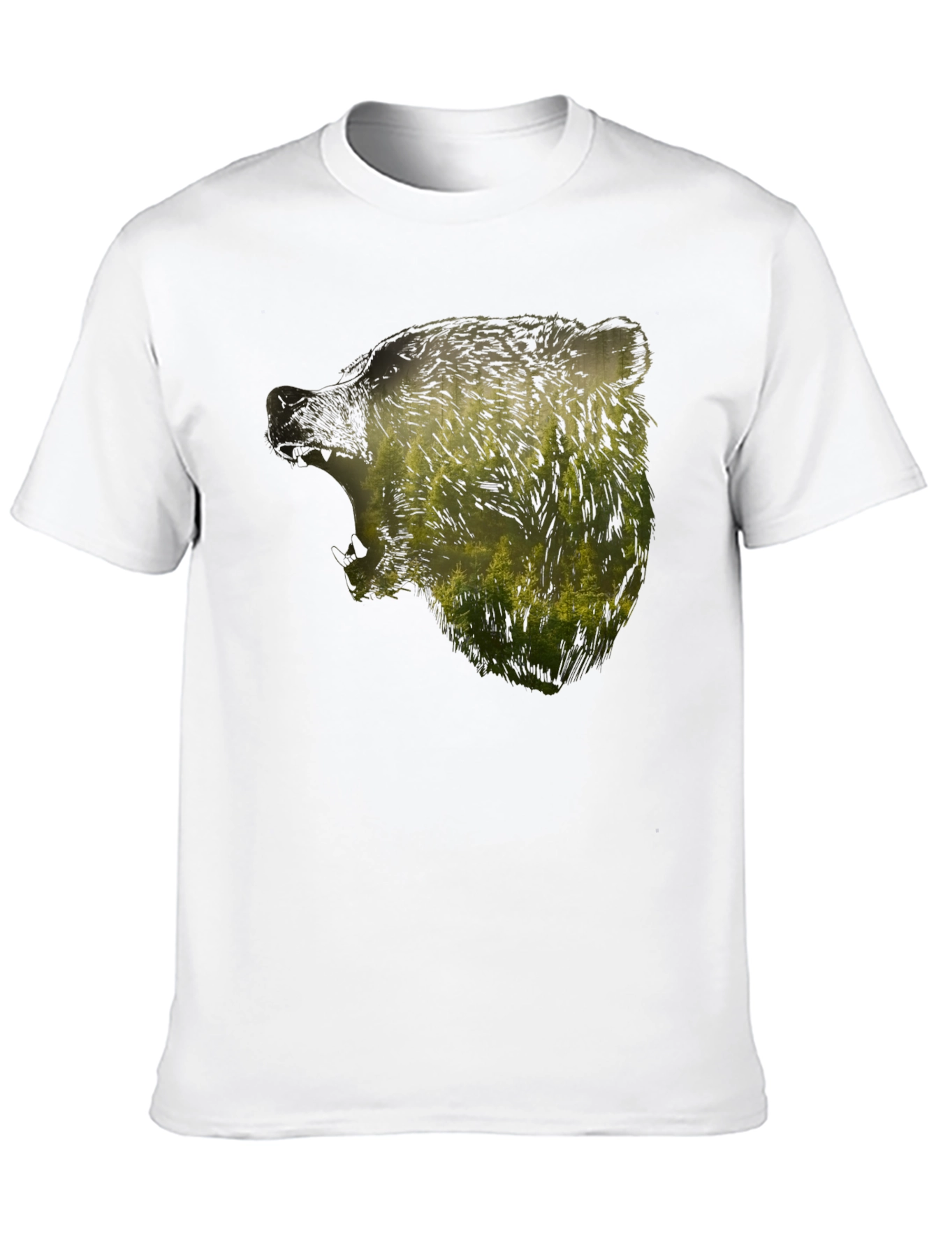 Nature Bear Graphic Black T-Shirt