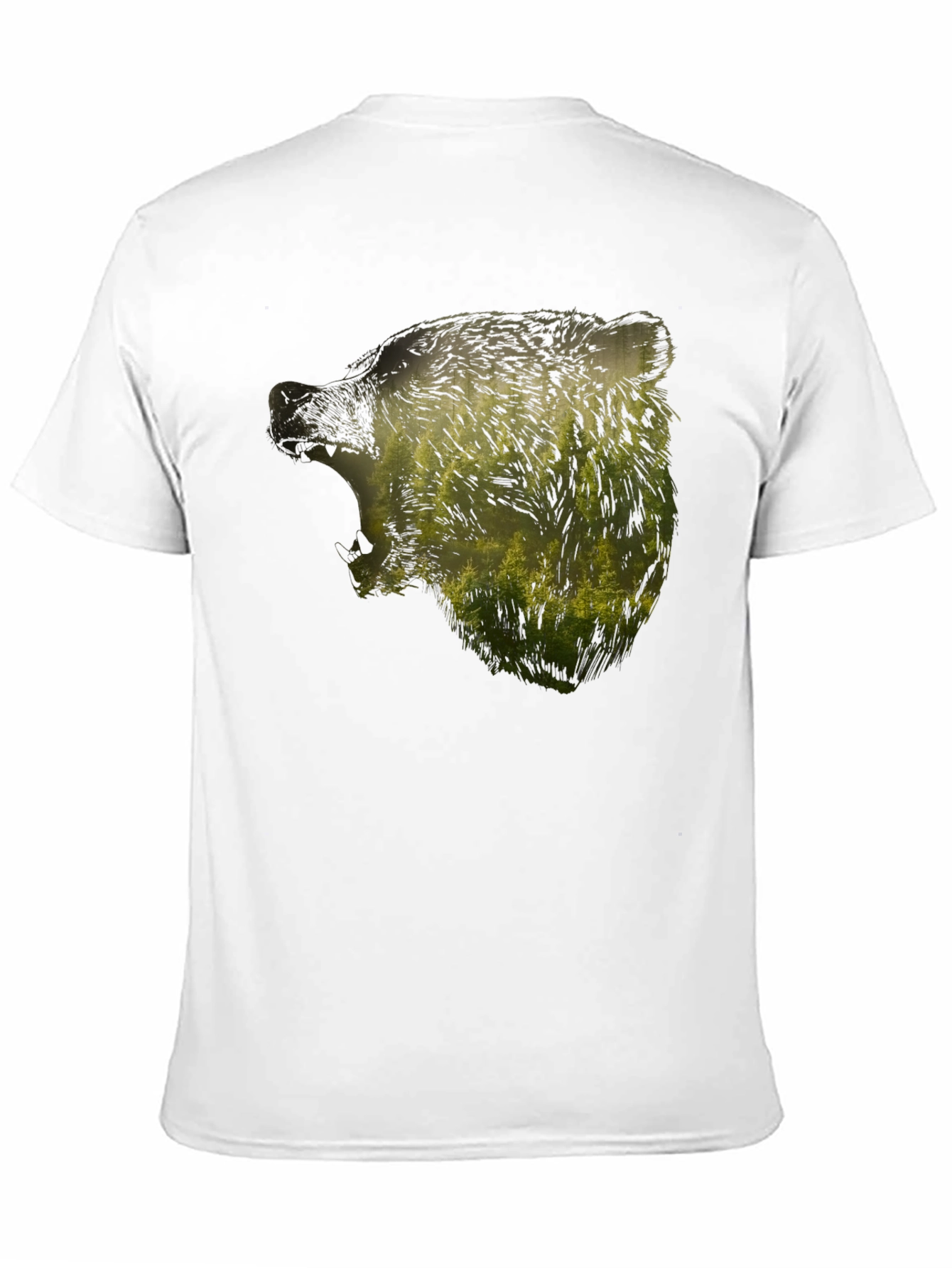 Nature Bear Graphic Black T-Shirt
