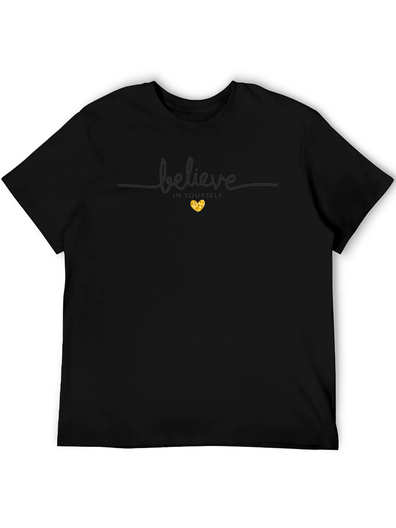 Believe Heart Graphic Tee - Black Cotton Shirt