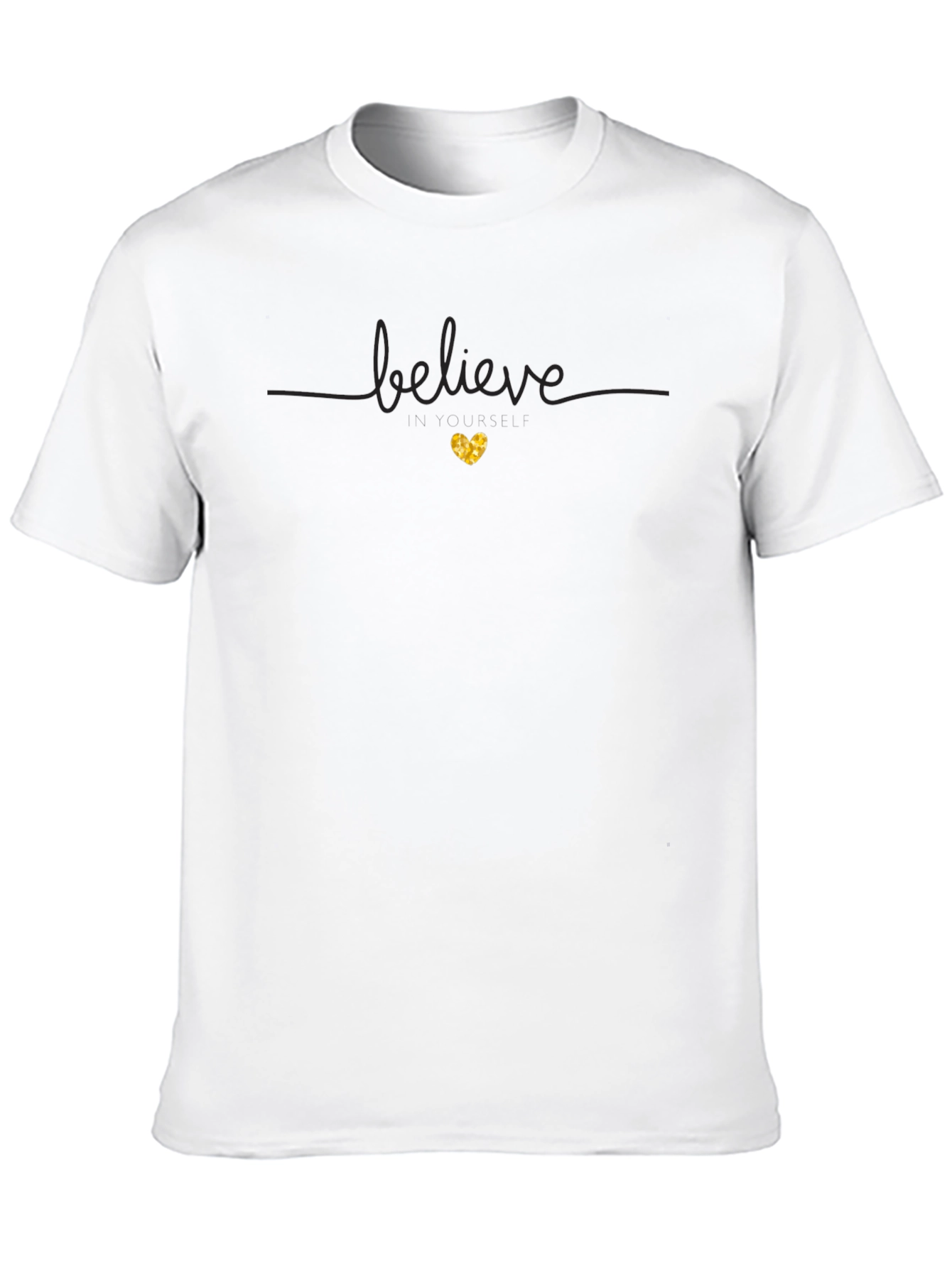 Believe Heart Graphic Tee - Black Cotton Shirt