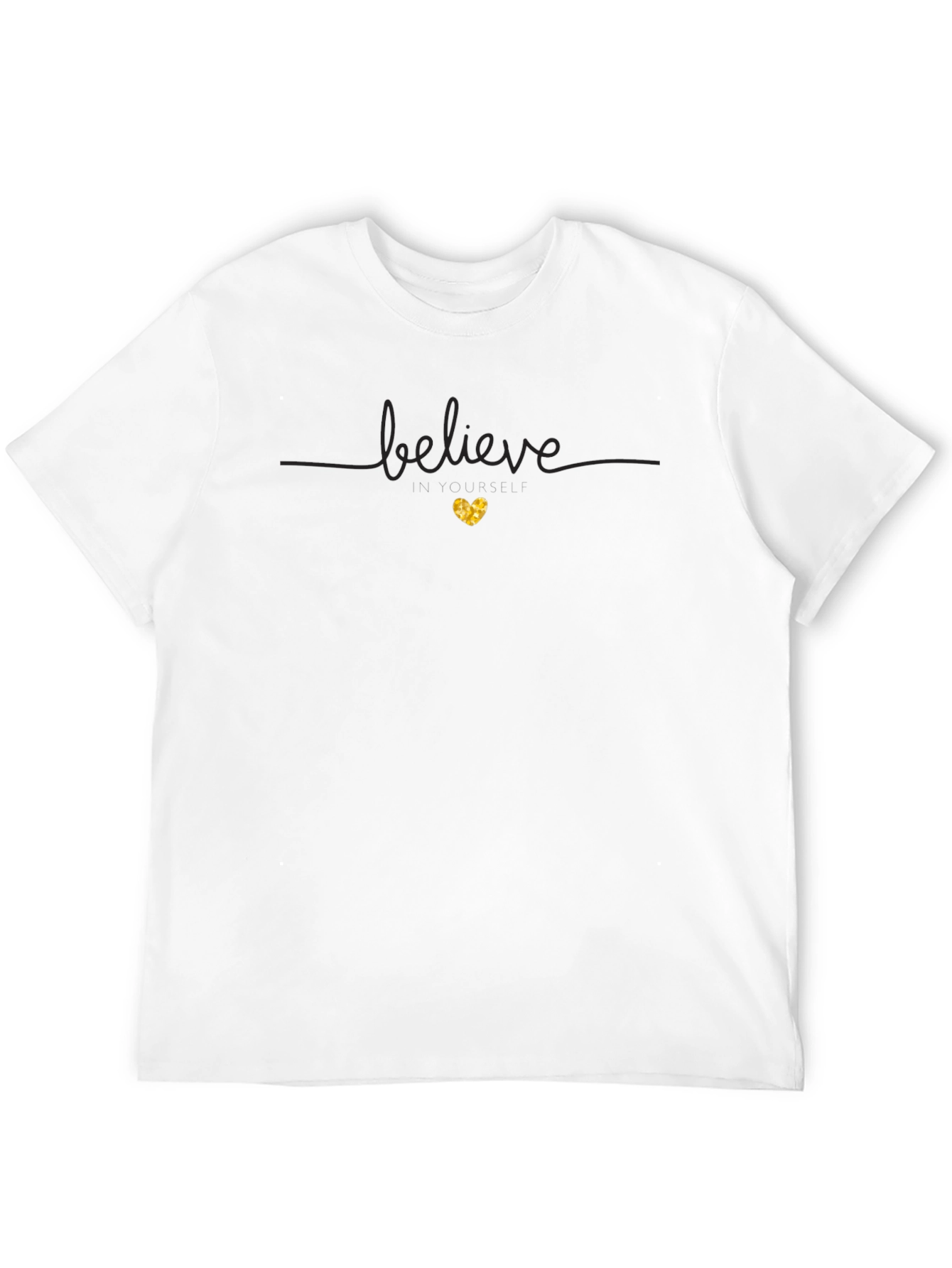 Believe Heart Graphic Tee - Black Cotton Shirt