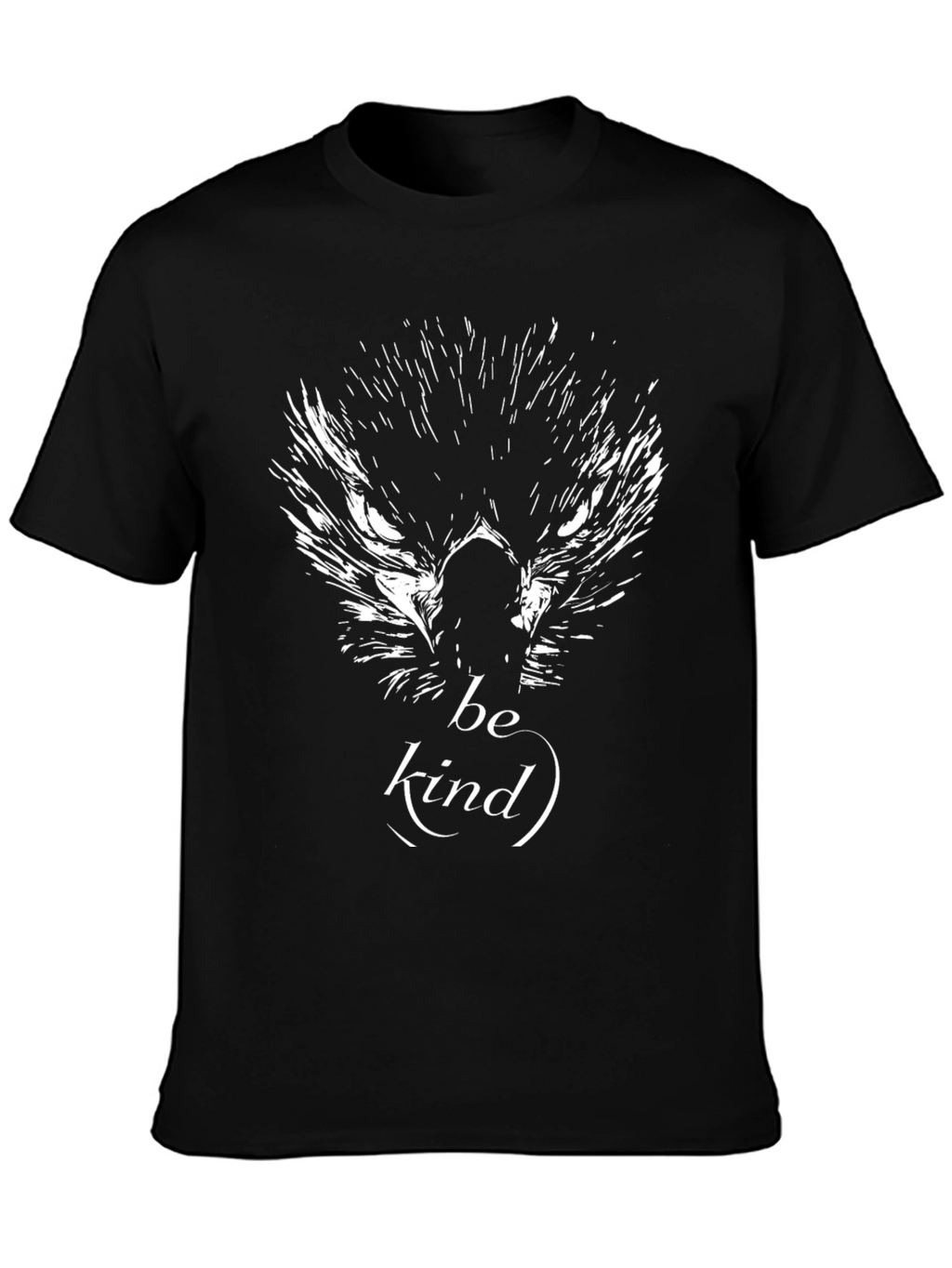 Be Kind Wolf Graphic Black T-Shirt