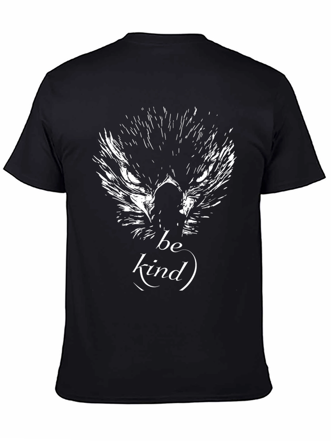 Be Kind Wolf Graphic Black T-Shirt