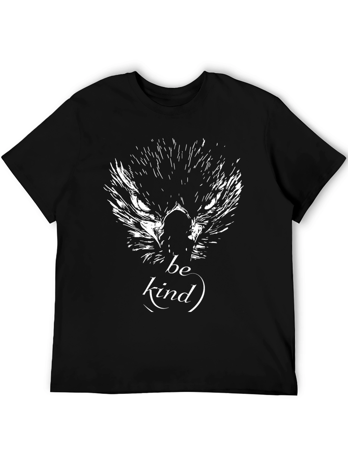 Be Kind Wolf Graphic Black T-Shirt