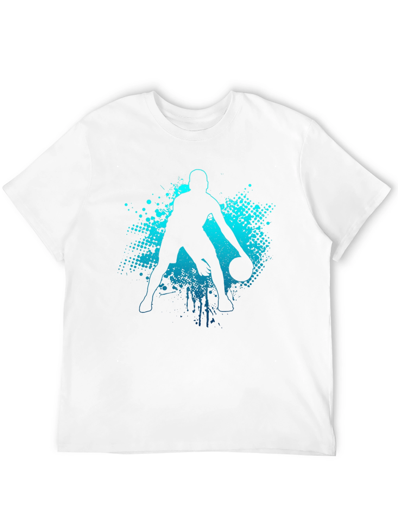 Basketball Player Graphic Tee - Black Cotton T-Shirt