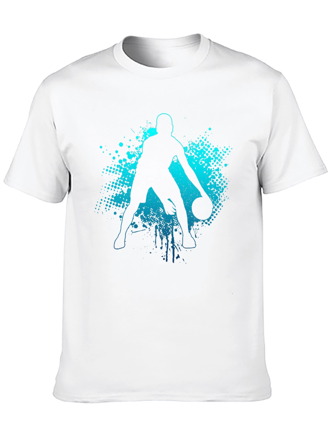 Basketball Player Graphic Tee - Black Cotton T-Shirt