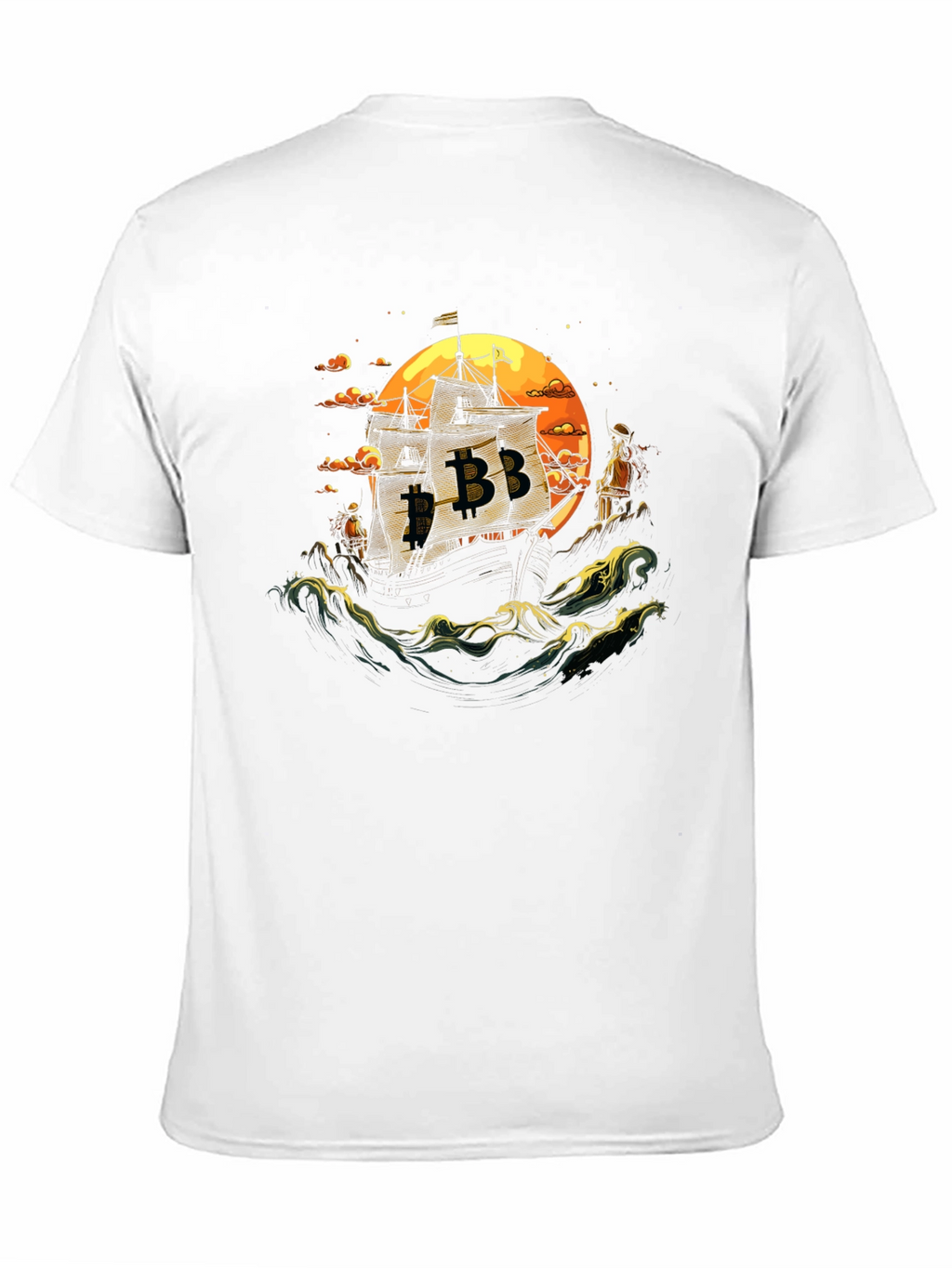 Bitcoin Pirate Ship Black T-Shirt