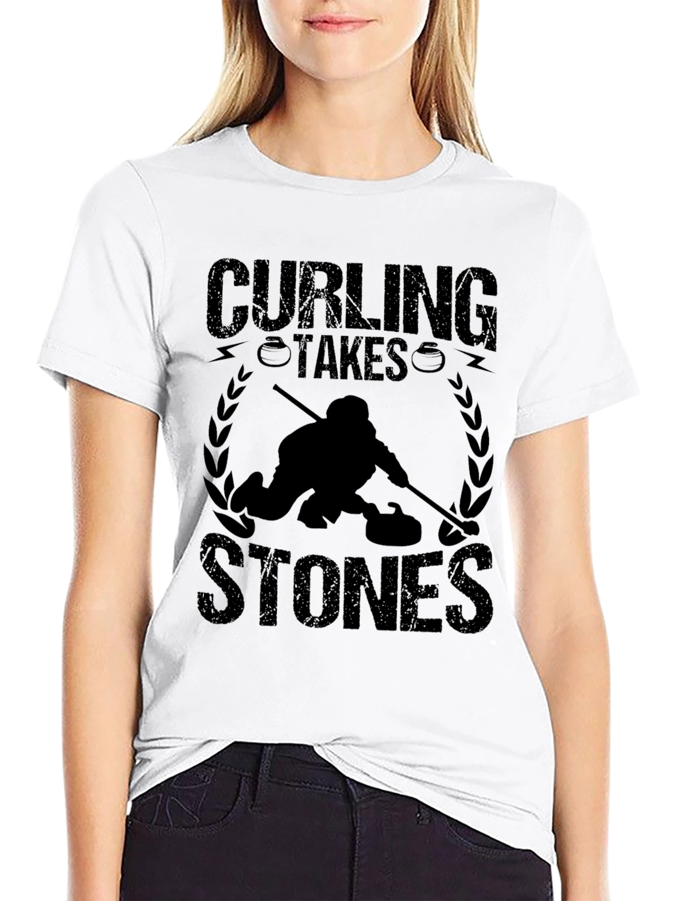 Curling Takes Stones Graphic T-Shirt