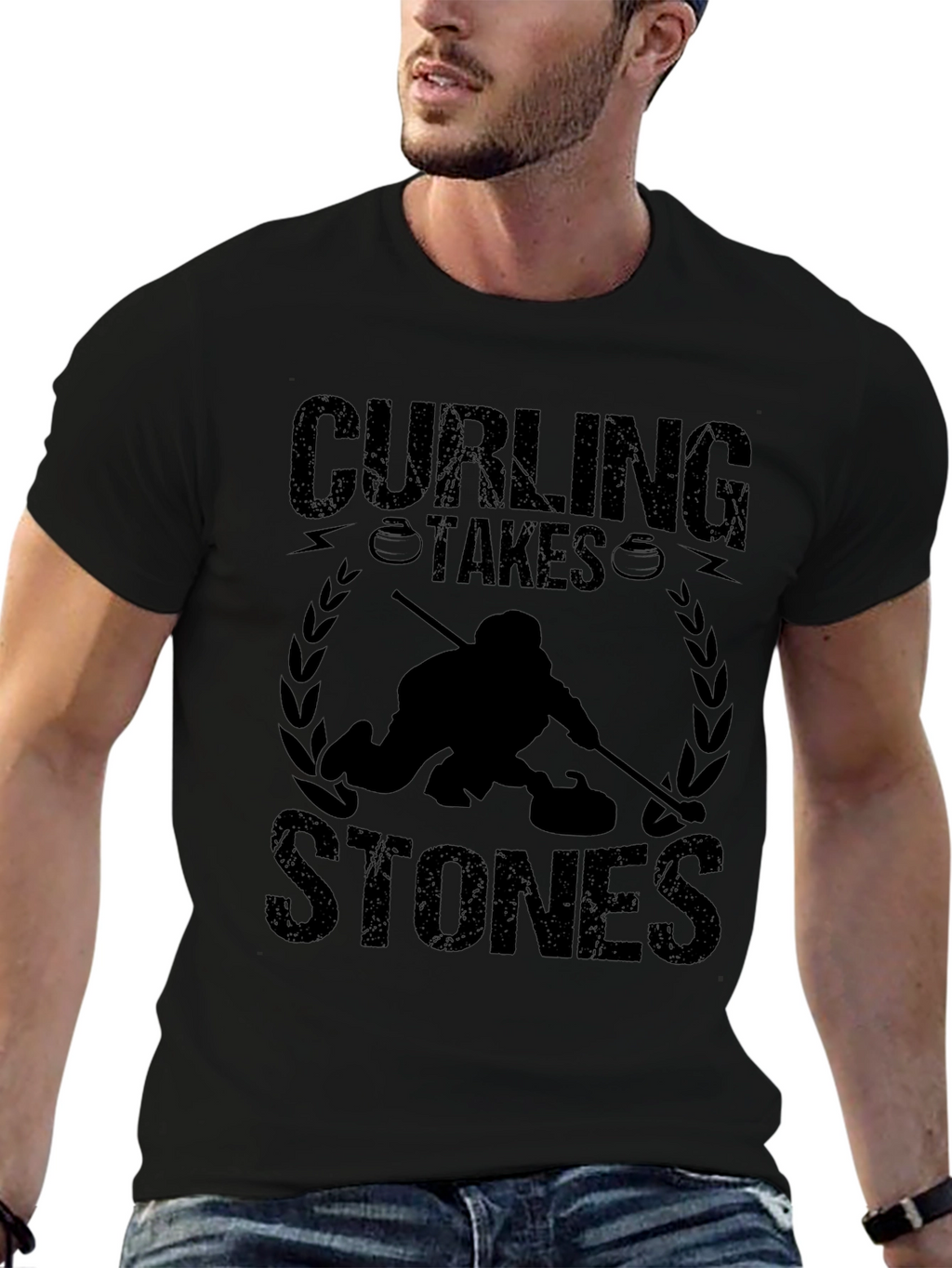 Curling Takes Stones Graphic T-Shirt