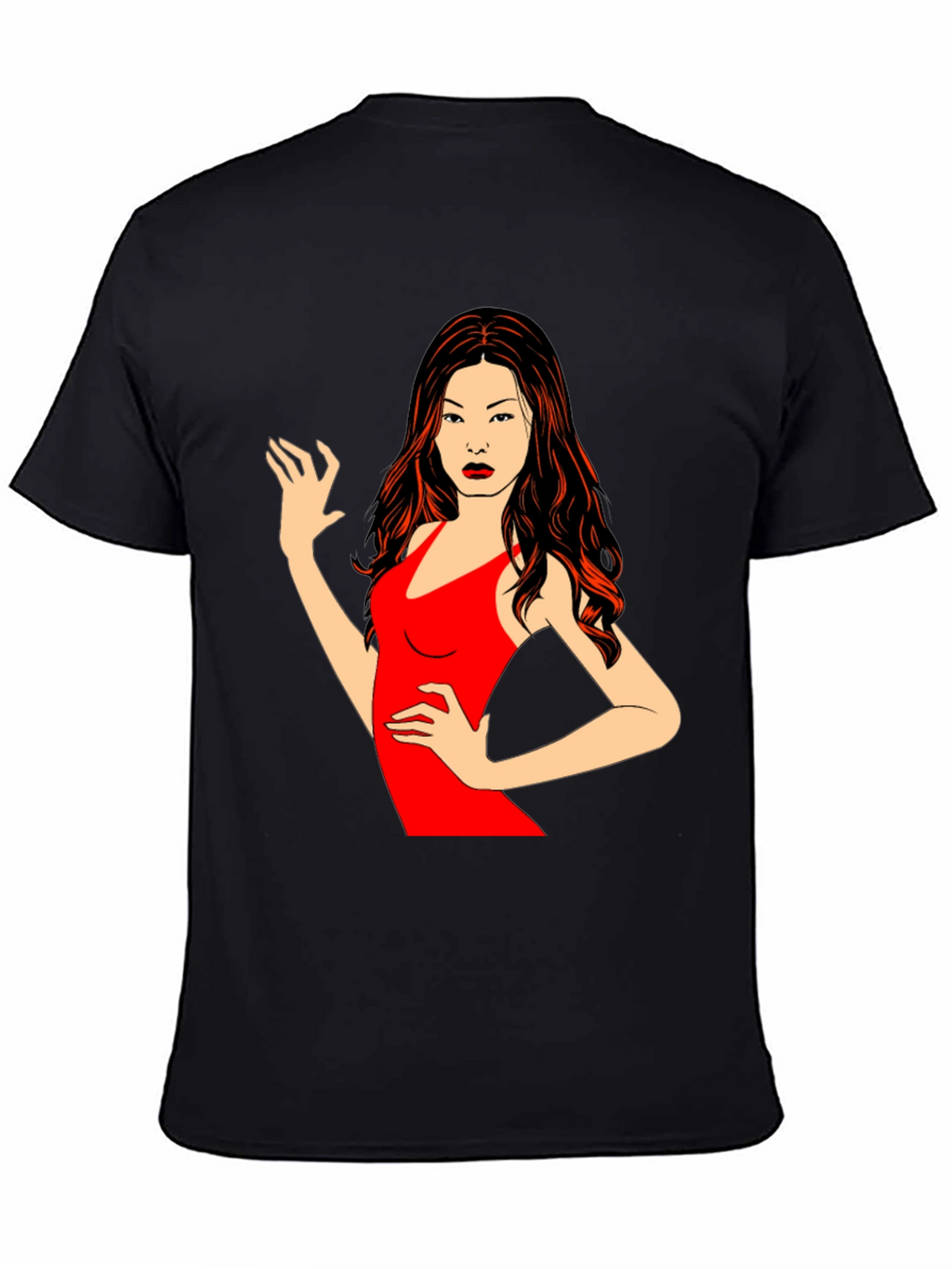 Black T-Shirt with Woman Graphic