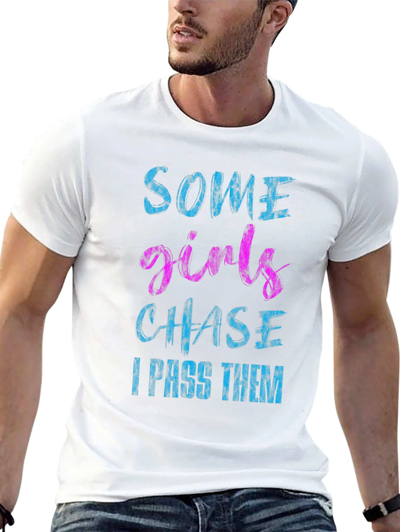 Funny Some Girls Chase Black Graphic Tee