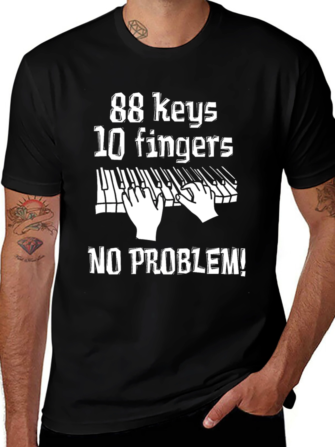 88 Keys 10 Fingers No Problem! Graphic Tee