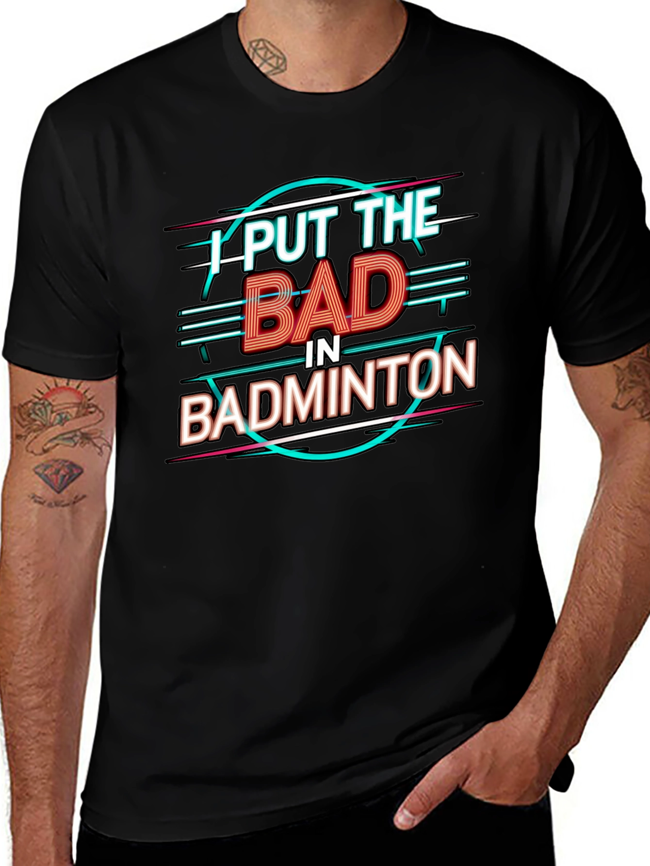 Badminton Pun Graphic Tee - Black Cotton Shirt