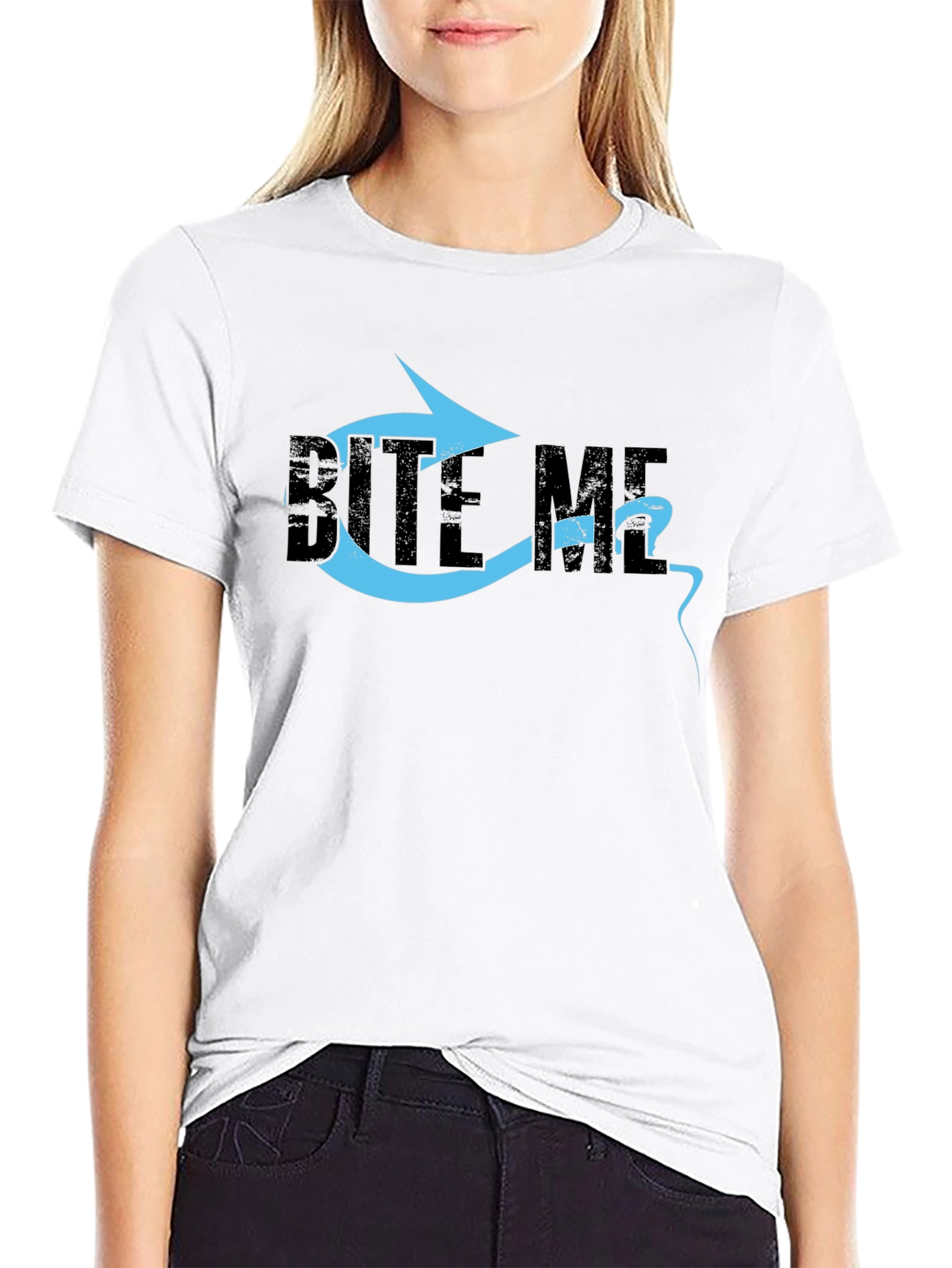 Bite Me Graphic T-Shirt - Black Cotton Tee