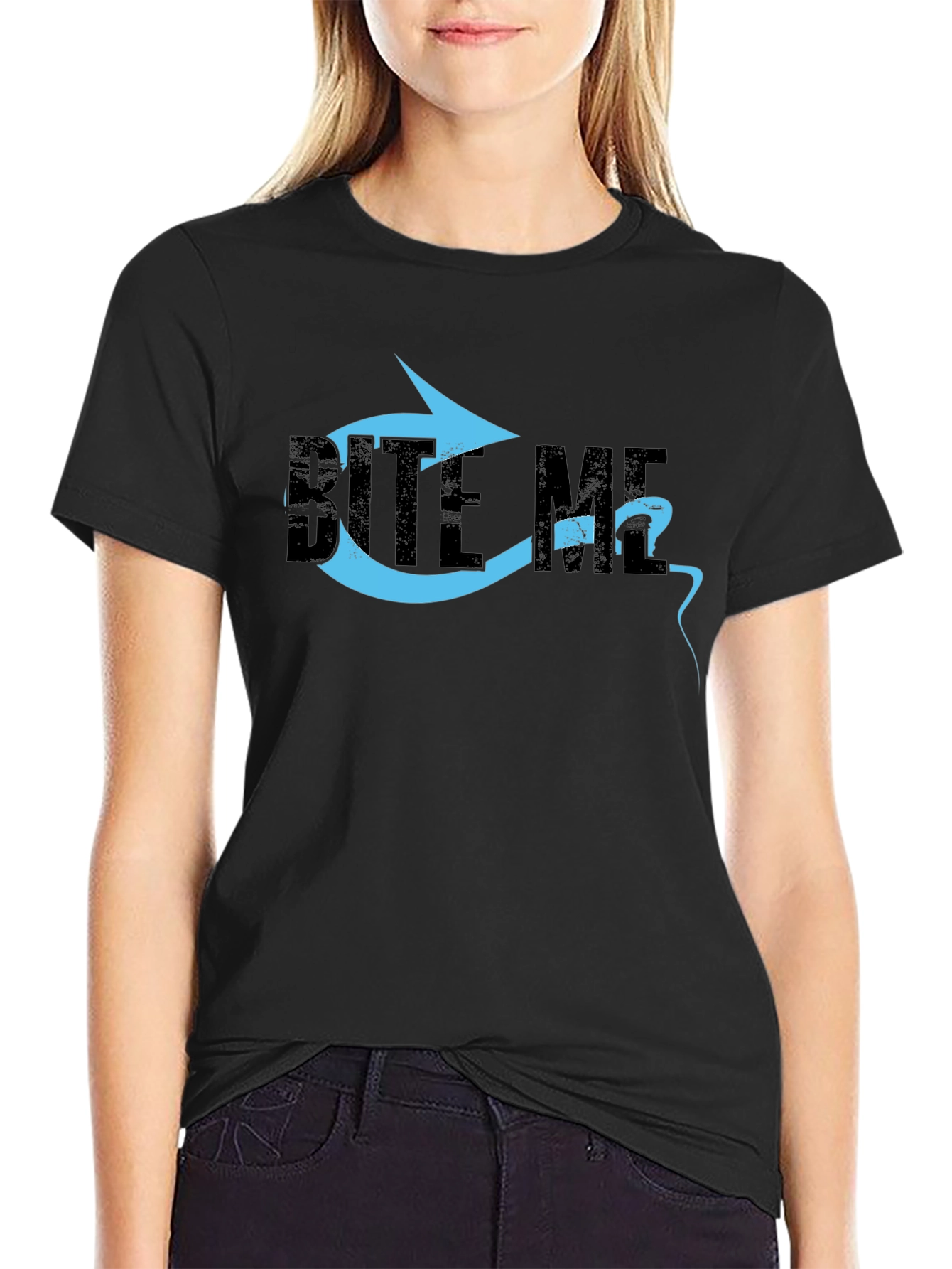 Bite Me Graphic T-Shirt - Black Cotton Tee