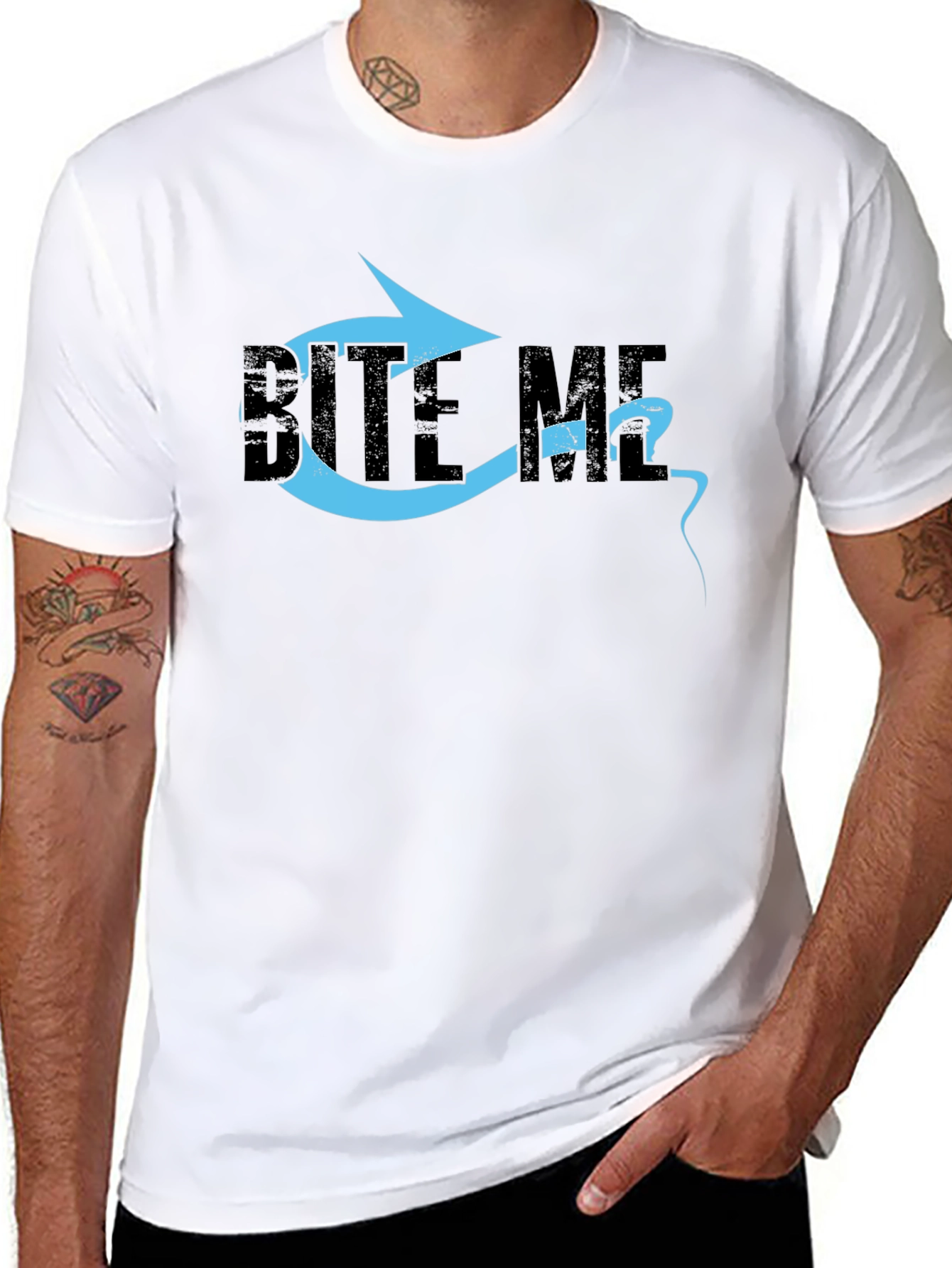 Bite Me Graphic T-Shirt - Black Cotton Tee