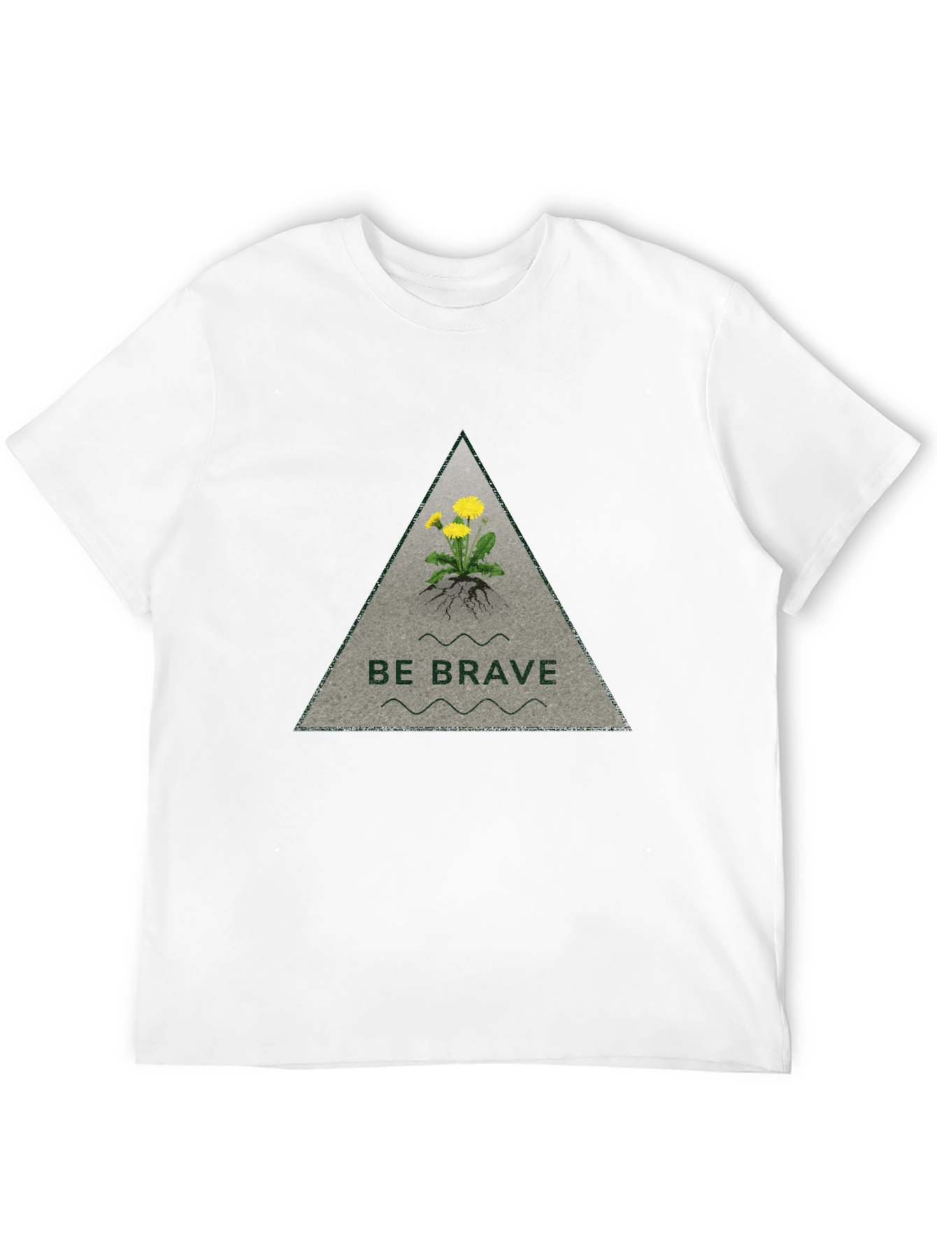 Be Brave Dandelion Graphic Tee - Black