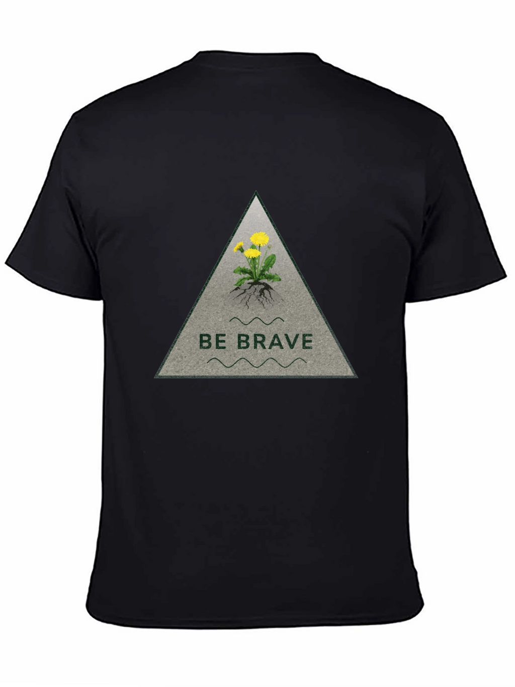 Be Brave Dandelion Graphic Tee - Black