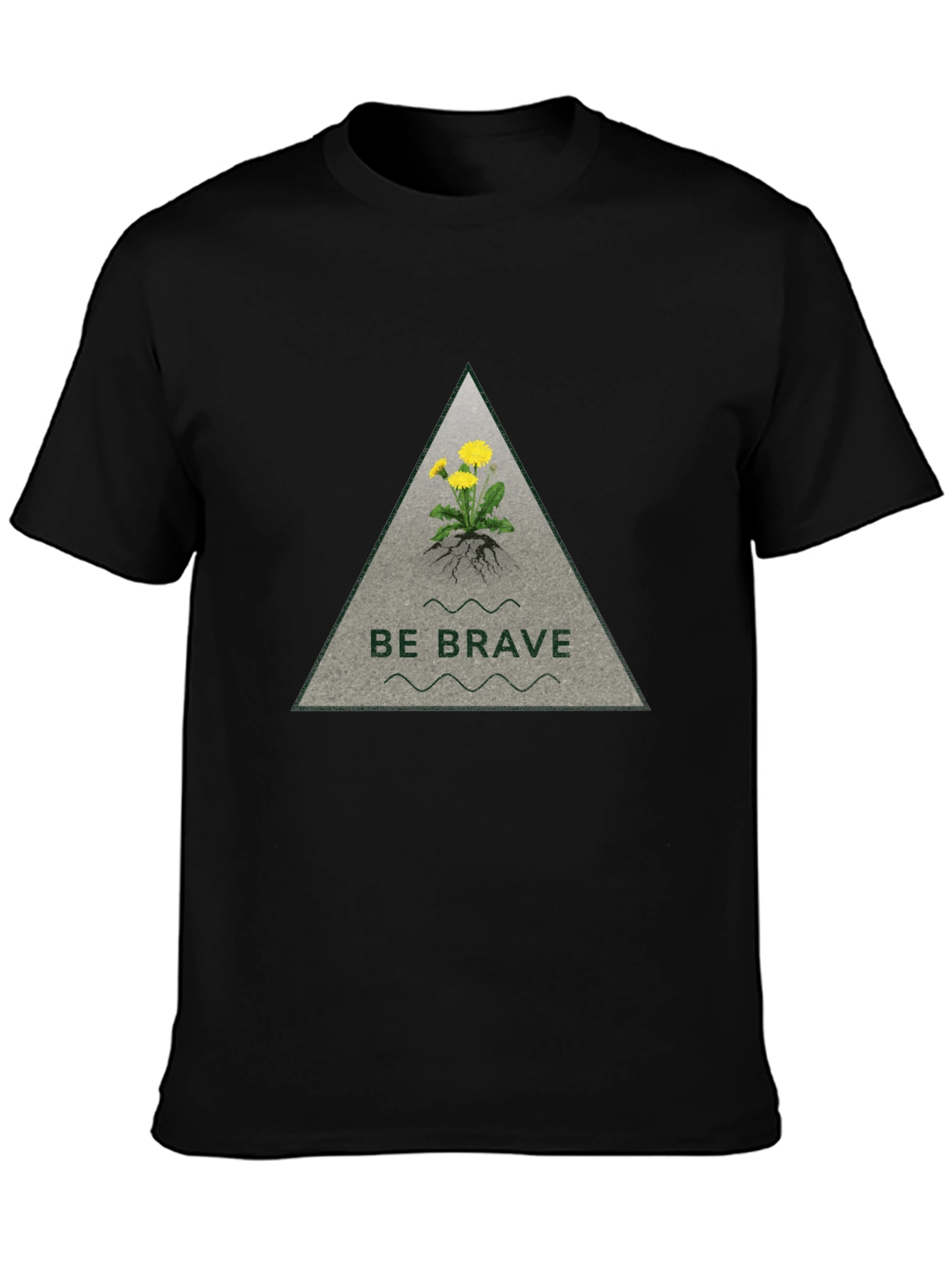 Be Brave Dandelion Graphic Tee - Black