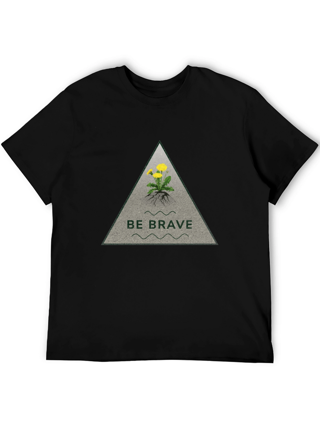 Be Brave Dandelion Graphic Tee - Black