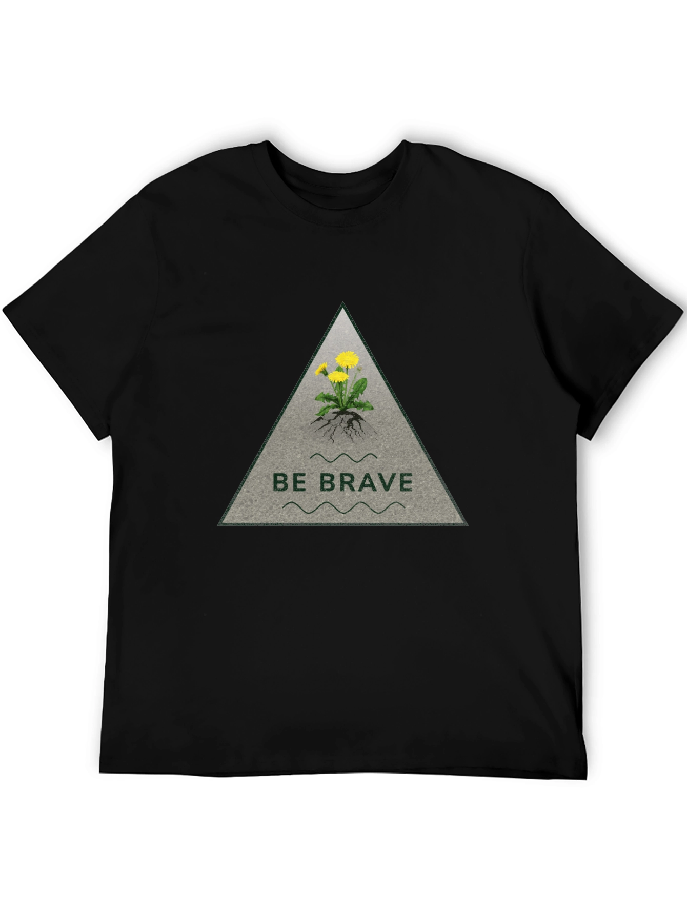 Be Brave Dandelion Graphic Tee - Black