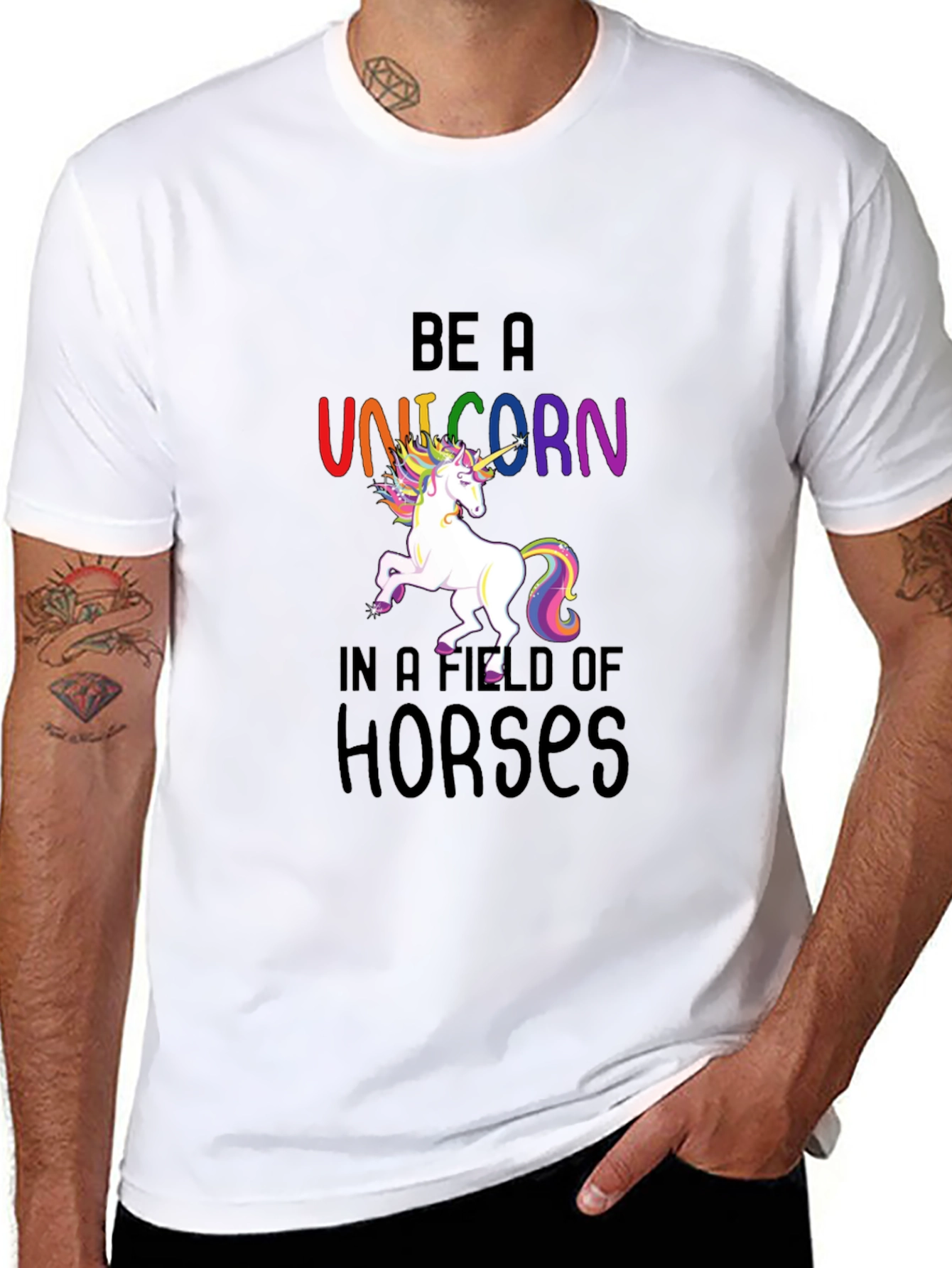 Be a Unicorn T-Shirt - Colorful Graphic Tee