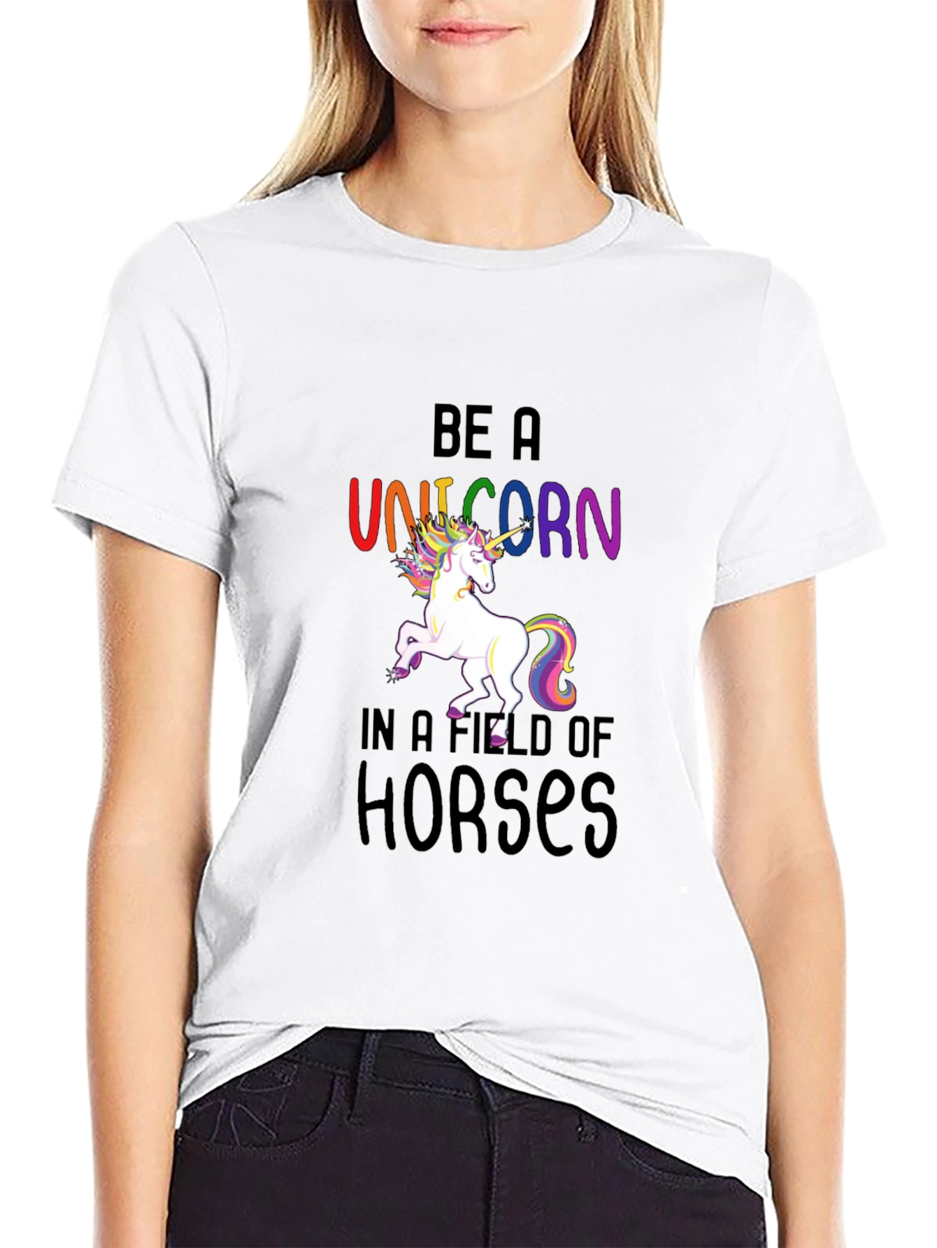 Be a Unicorn T-Shirt - Colorful Graphic Tee