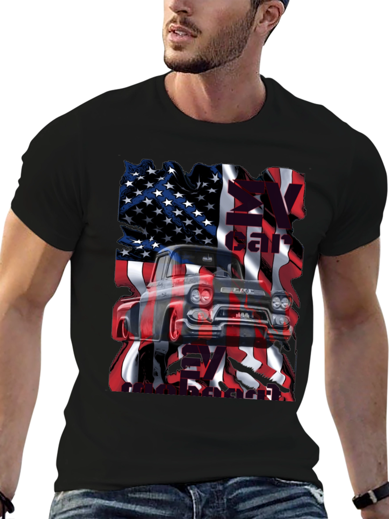 American Flag Truck T-Shirt