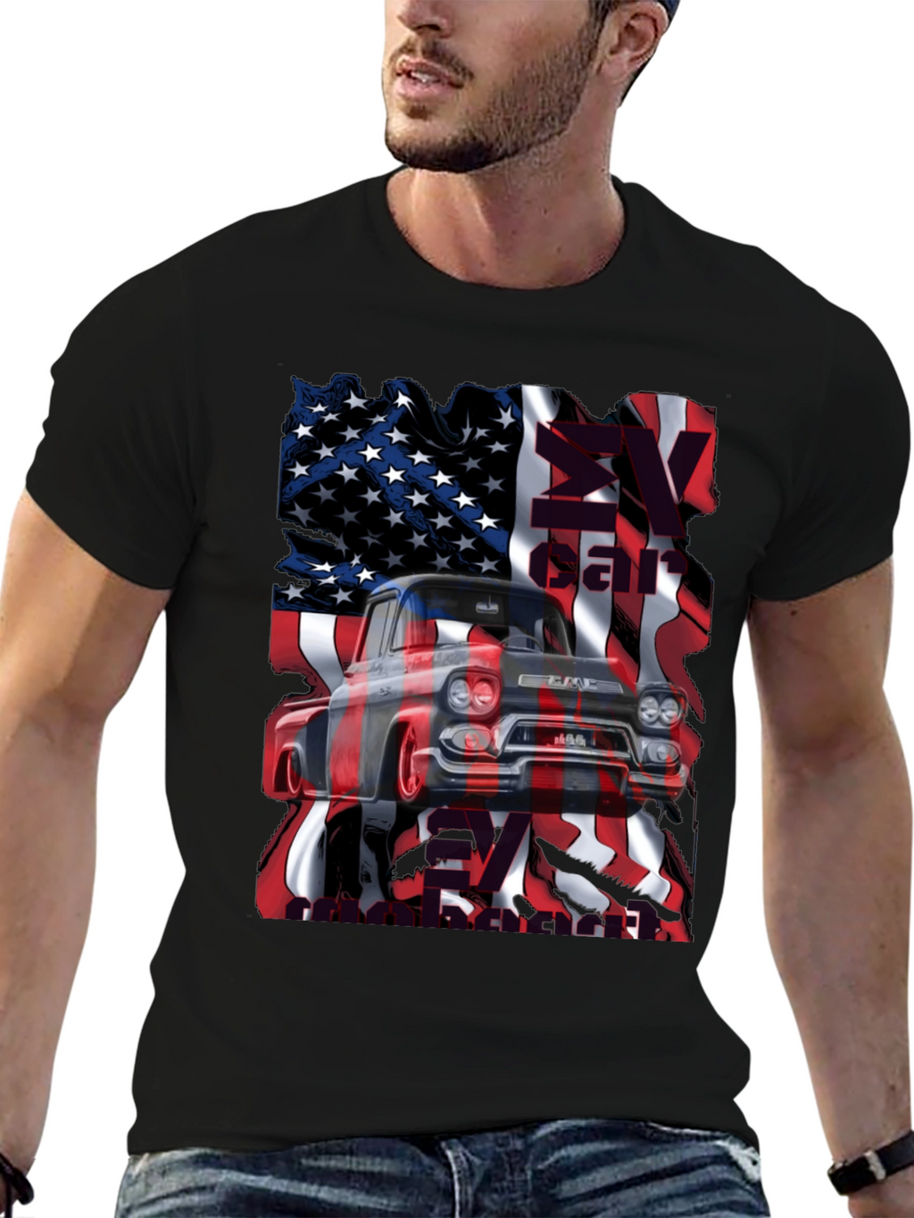 American Flag Truck T-Shirt